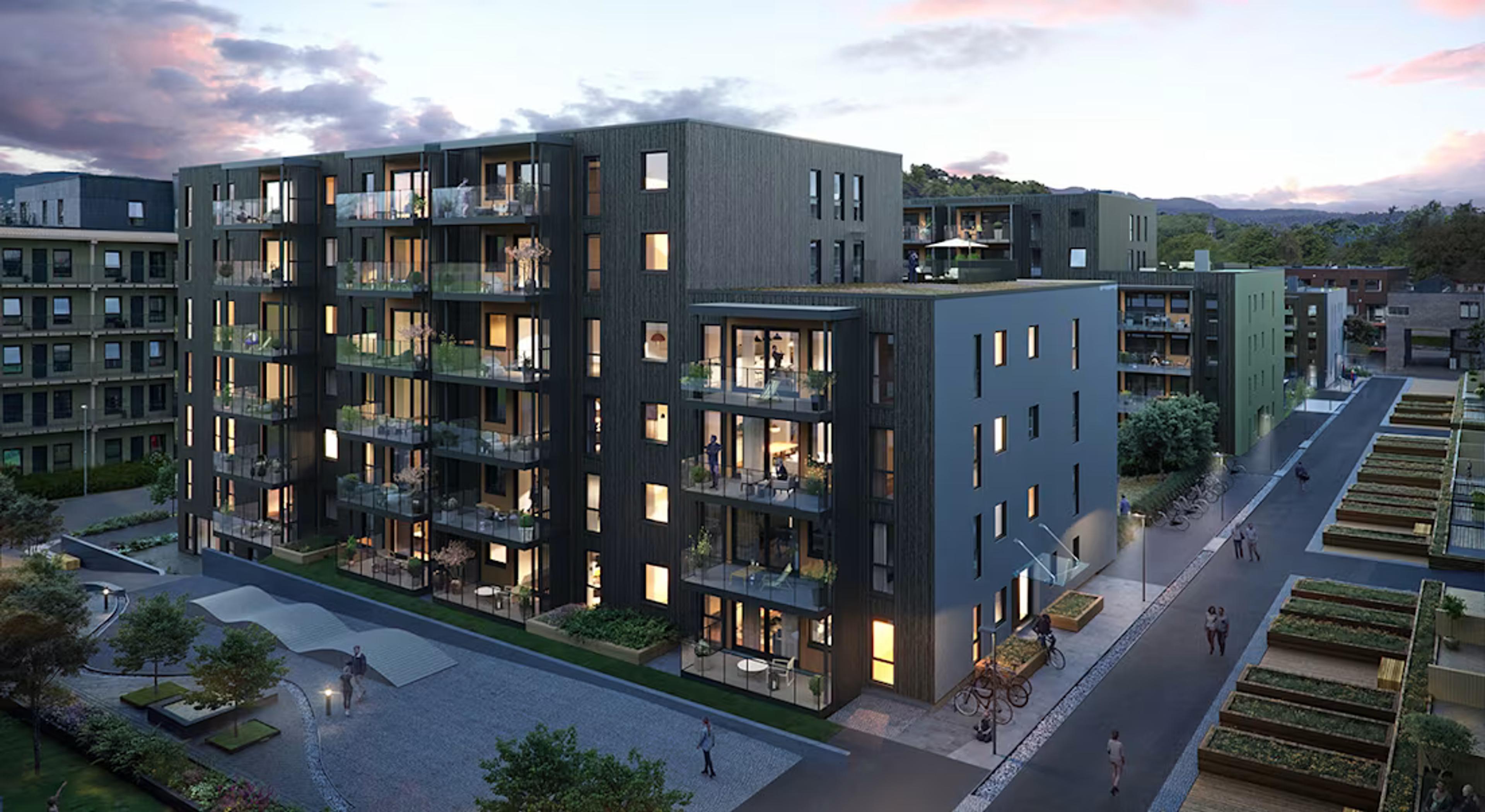 Illustrasjon av fasade til Ladebyhagen