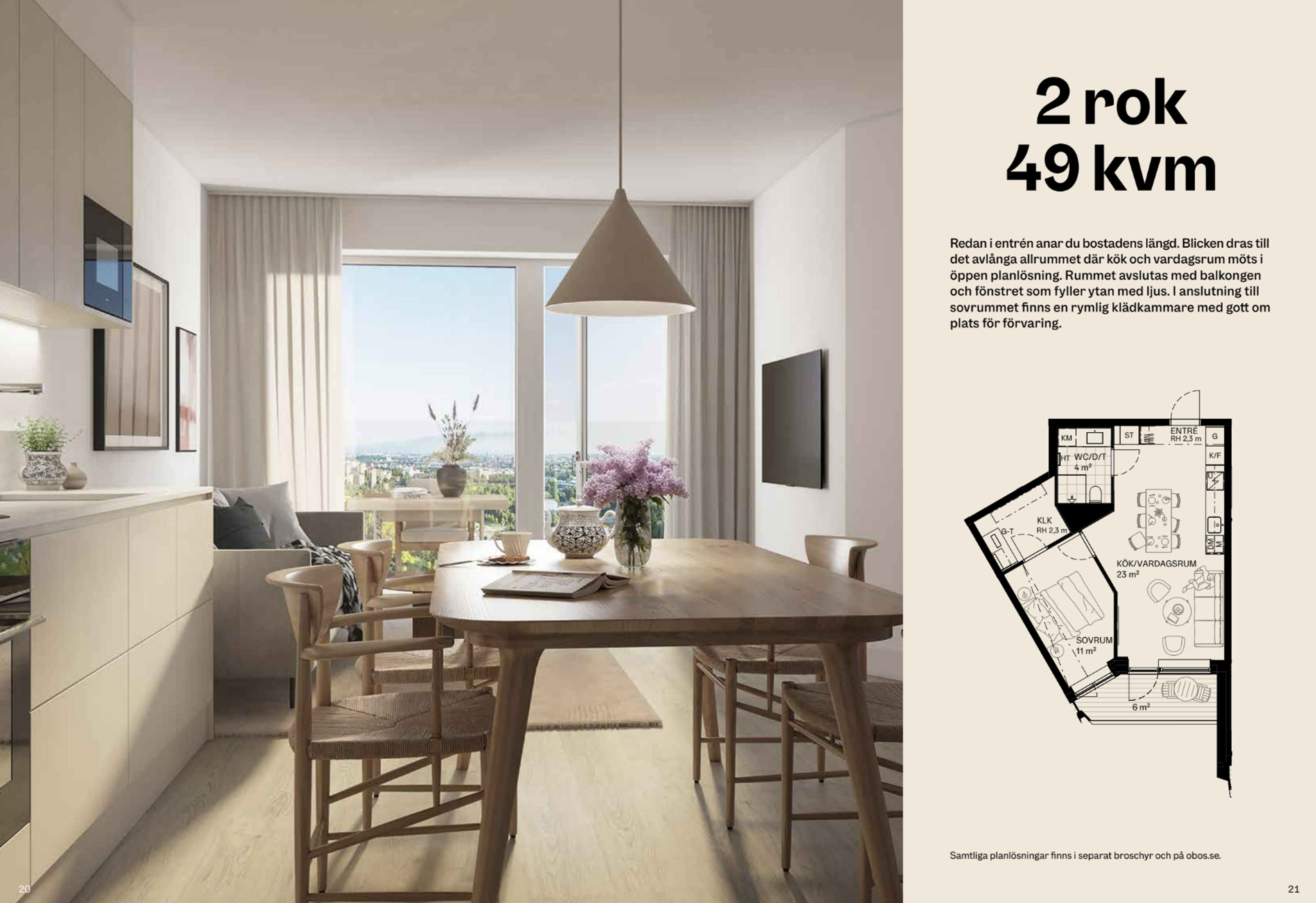 Stadsljus 2rok lägenhet