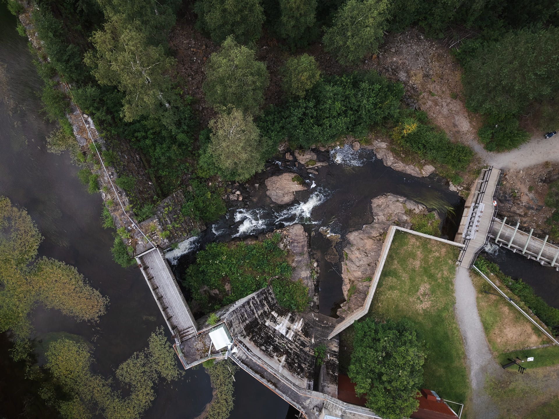 Drönfoto av floden