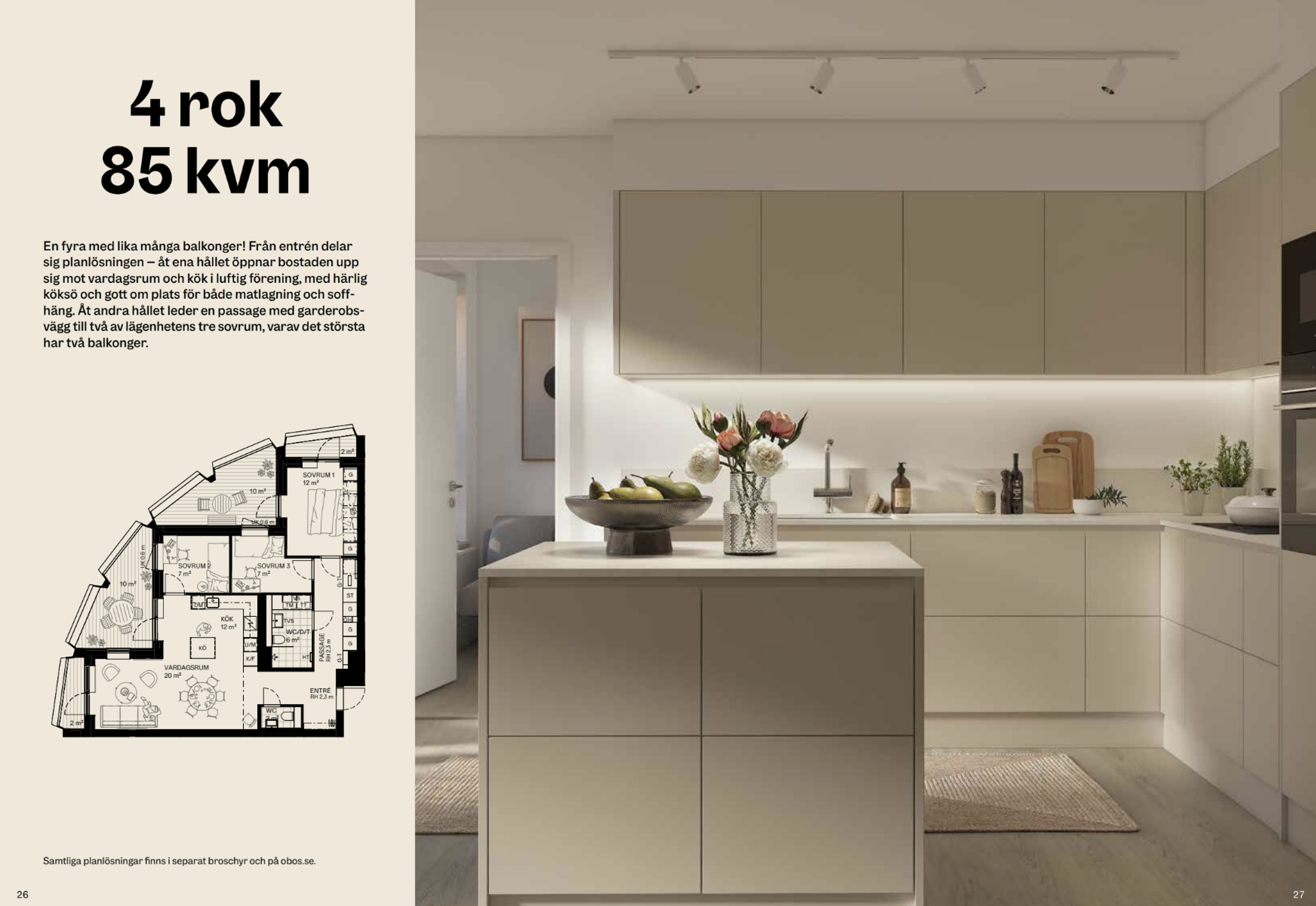 Stadsljus lägenhet 4rok