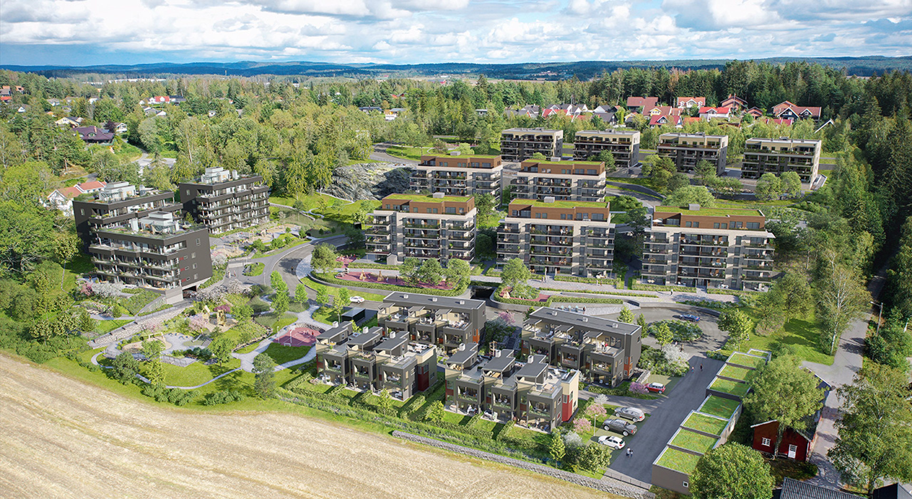 Illustrasjon av oversikt over området på Eikelijordet.