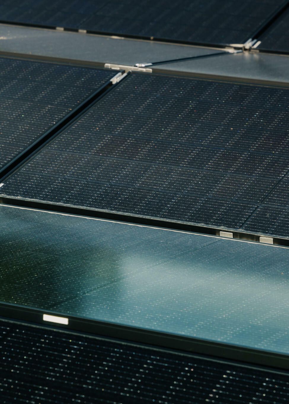 Nærbilde av solceller