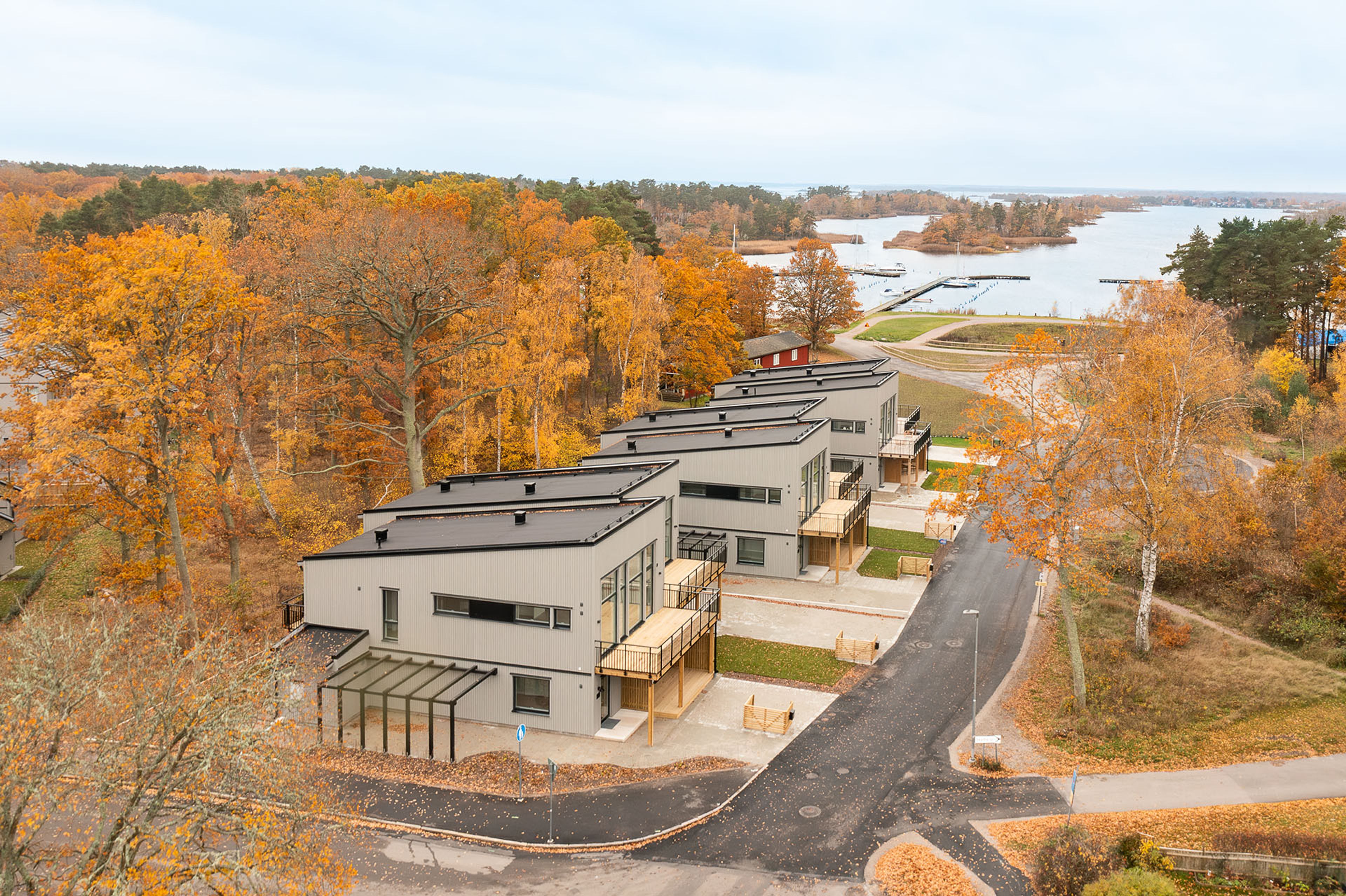 Överblick parhus i Stensö Brygga