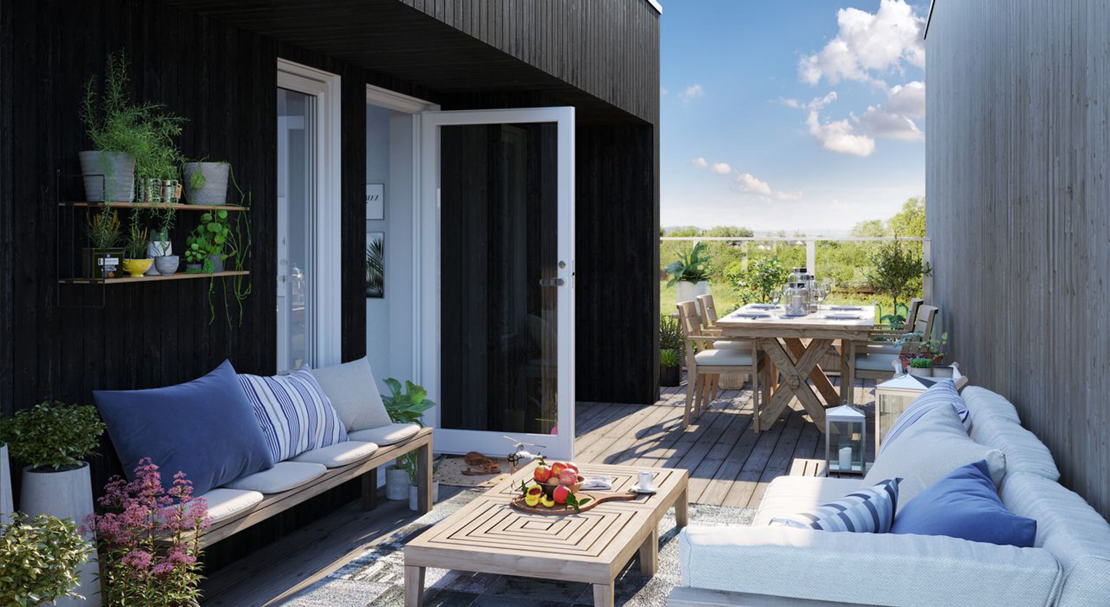 Sommer på takterrasse i Sandviksløkka.