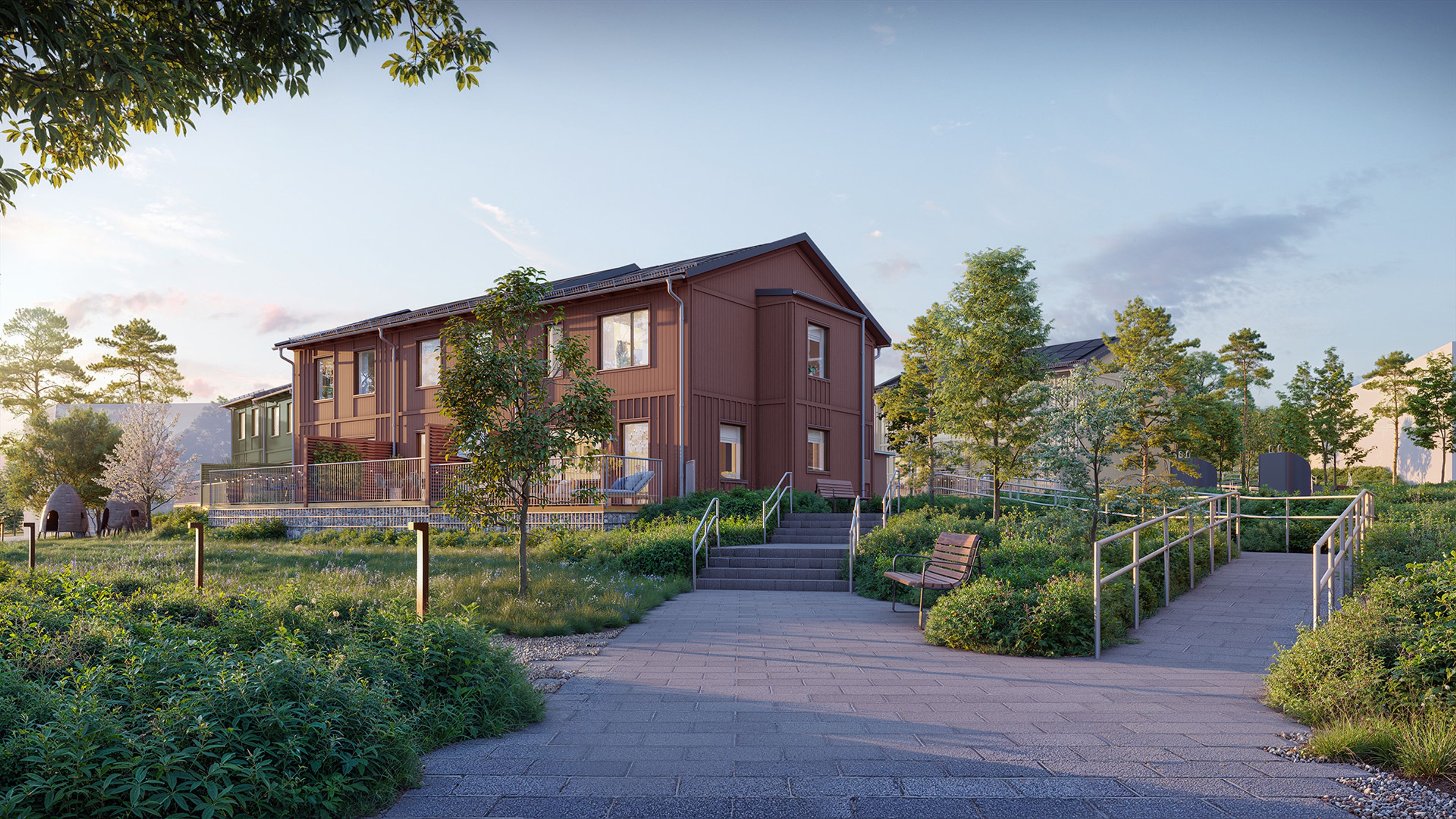 Parhus med burspråk på gavel