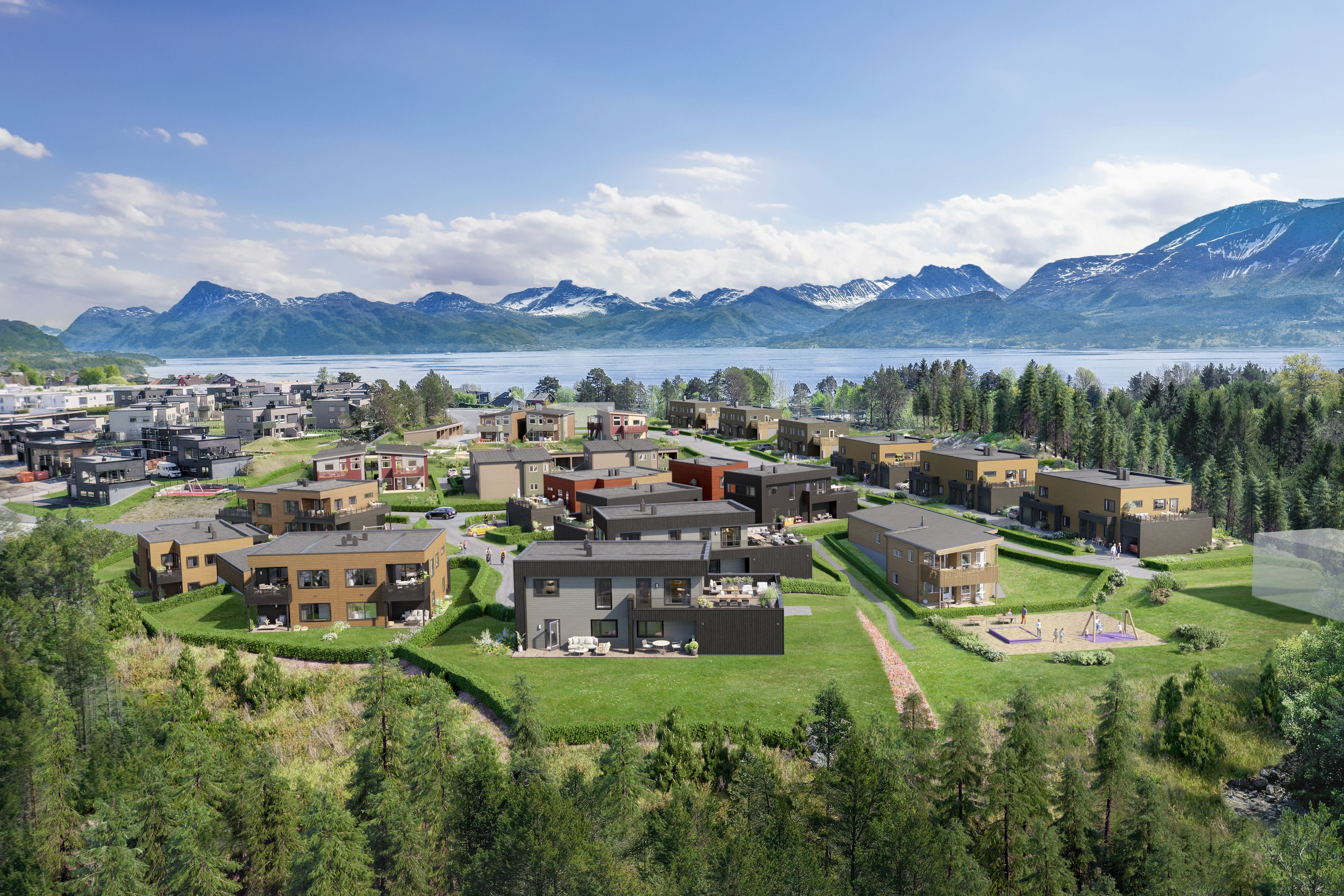 Oversiktsillustrasjon over Fjordsyn med utsikt