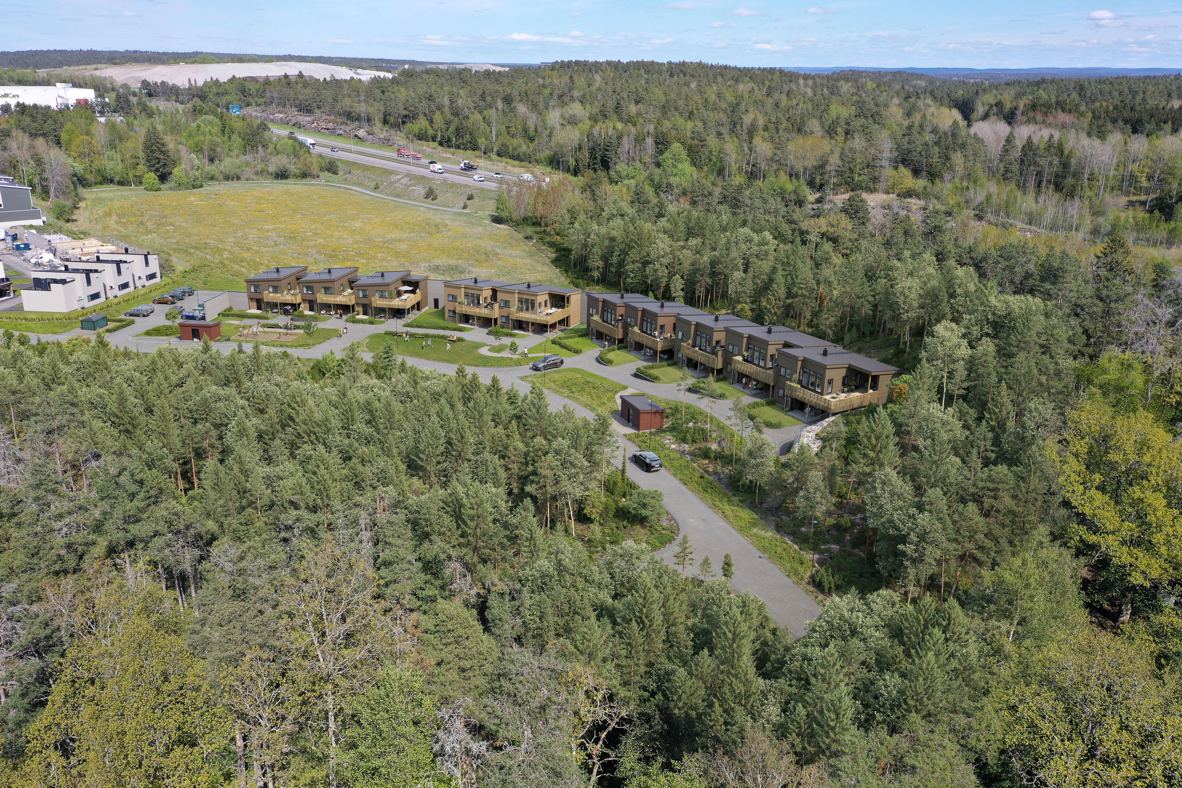 Oversiktsillustrasjon av eneboligene på Thorbjørnsrød