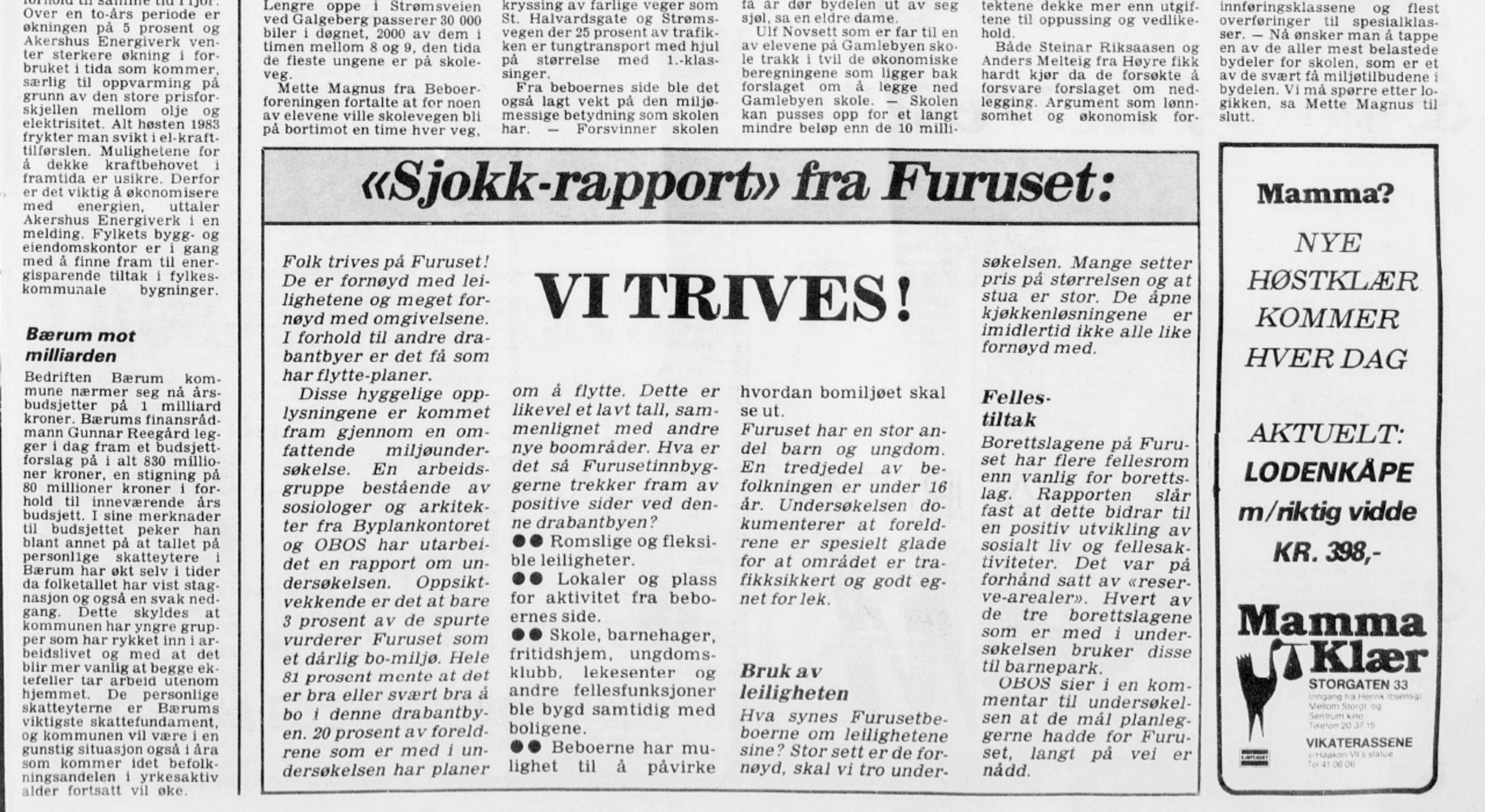 Utklipp av innlegg i Arbeiderbladet i 1980