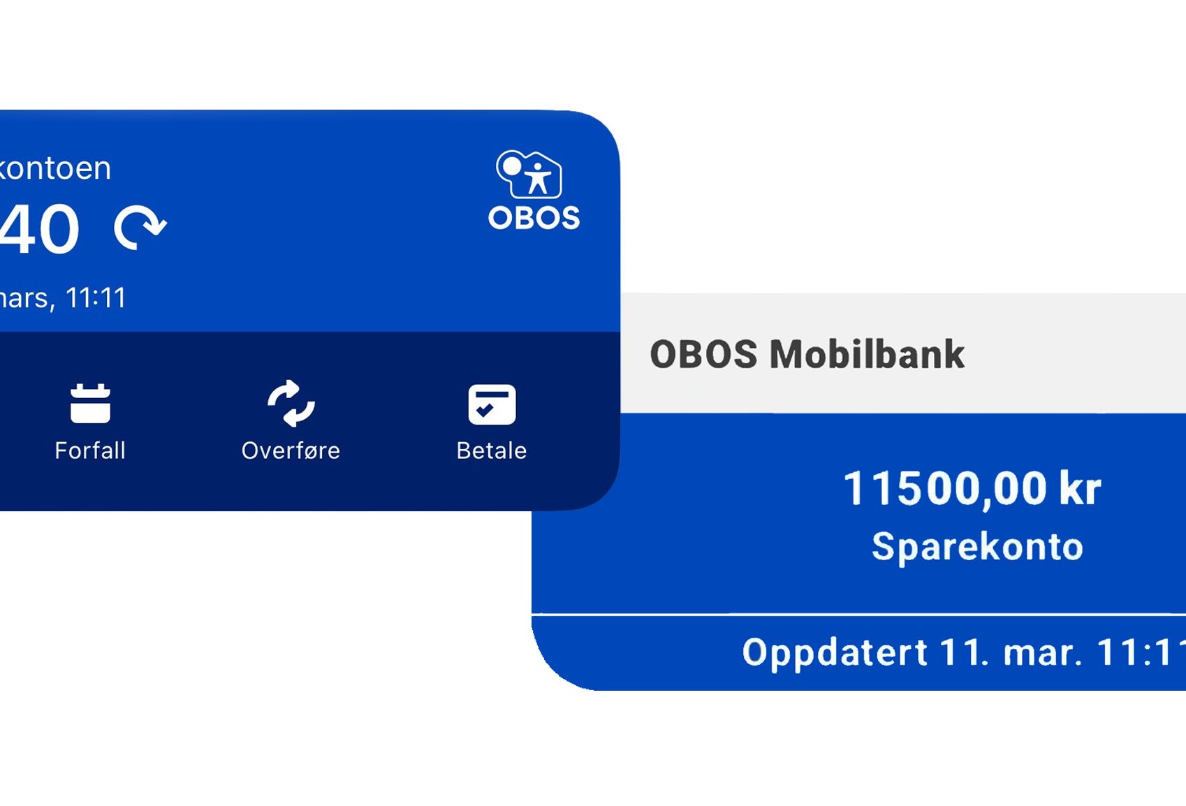 OBOS-bankens widget til iOS og Android