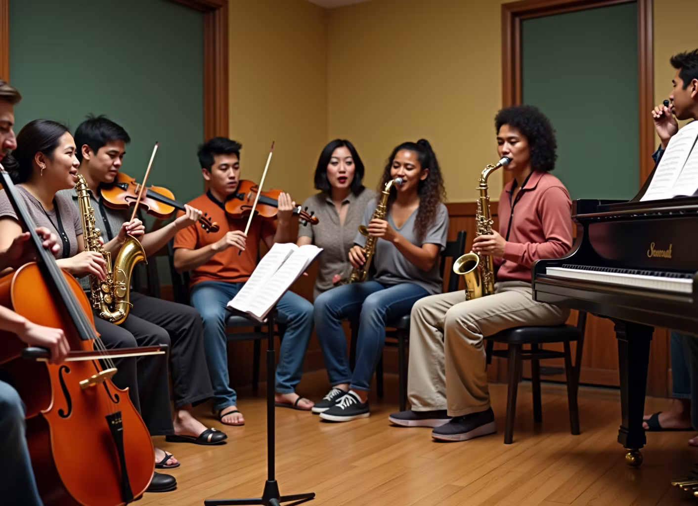 Musicians playing together
