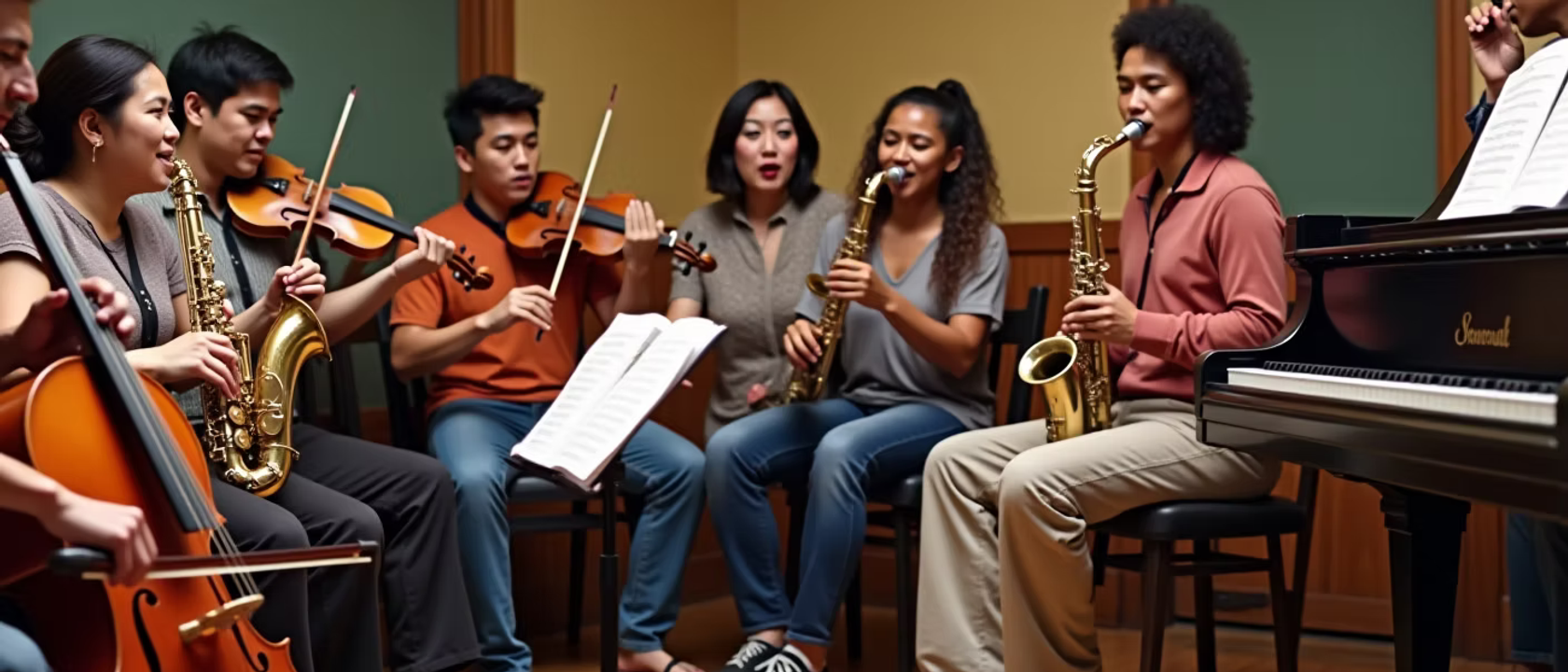 Musicians playing together