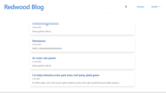 RedwoodJs Blog