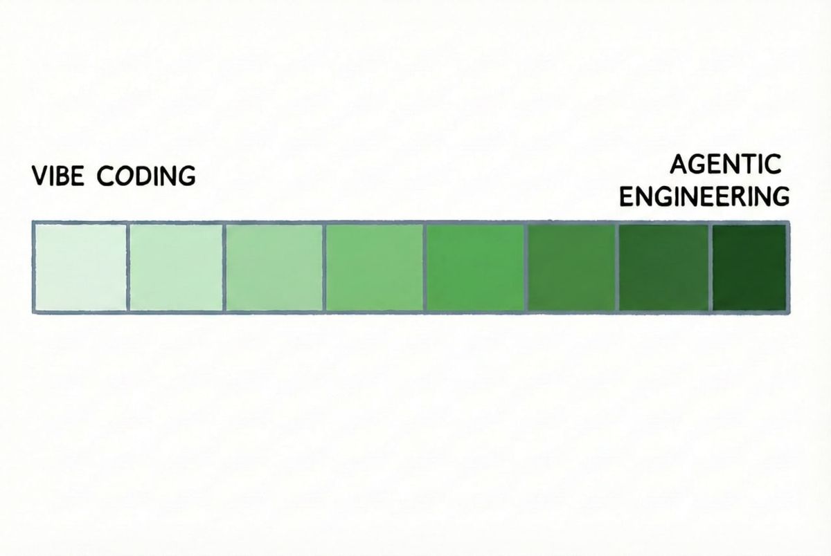 Vibe Coding vs Agentic Engineering — иллюстрация