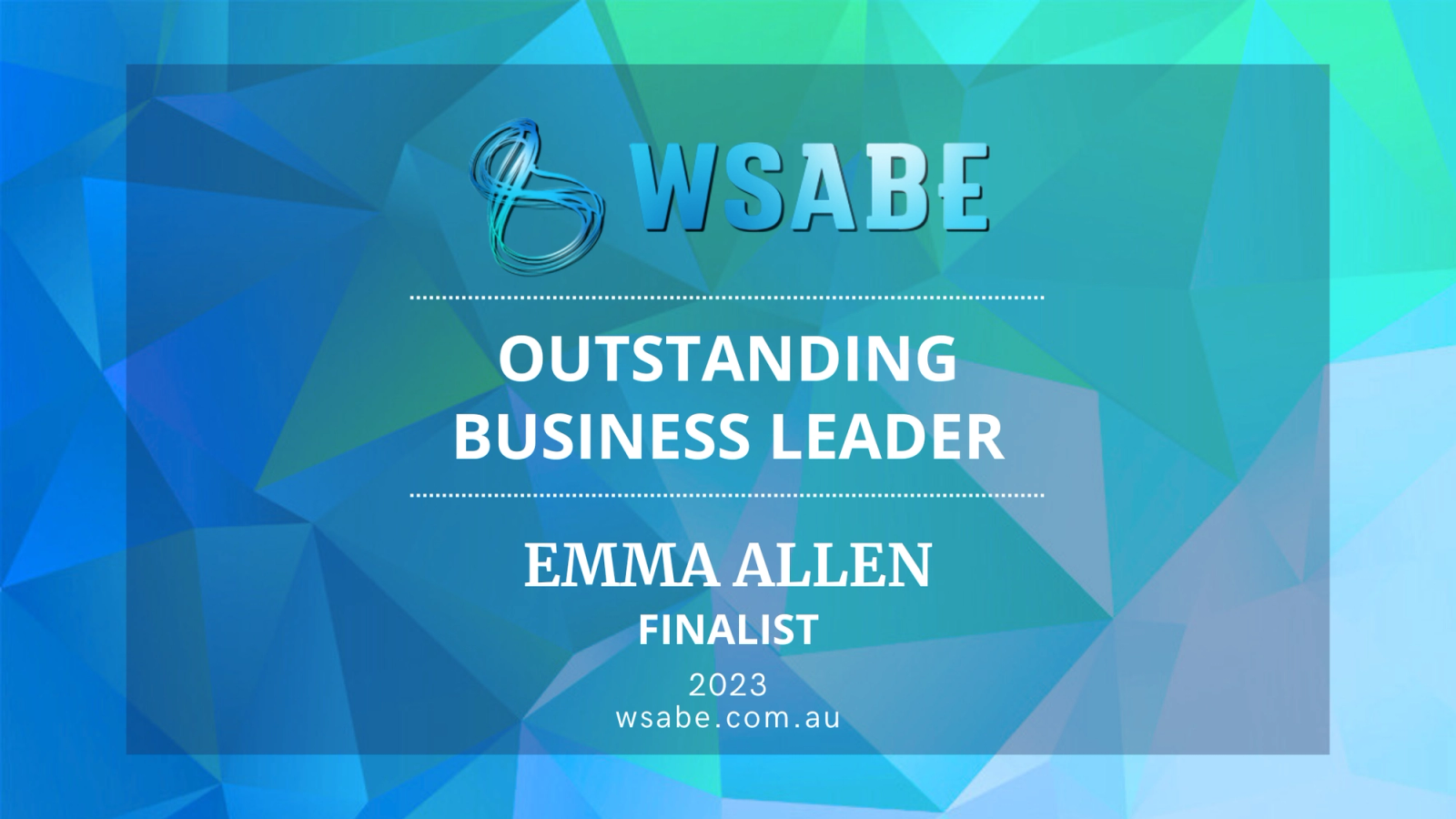 Emma Allen, WSABE 2023 Finalist: Celebrating Remarkable Achievements in Greater Western Sydney