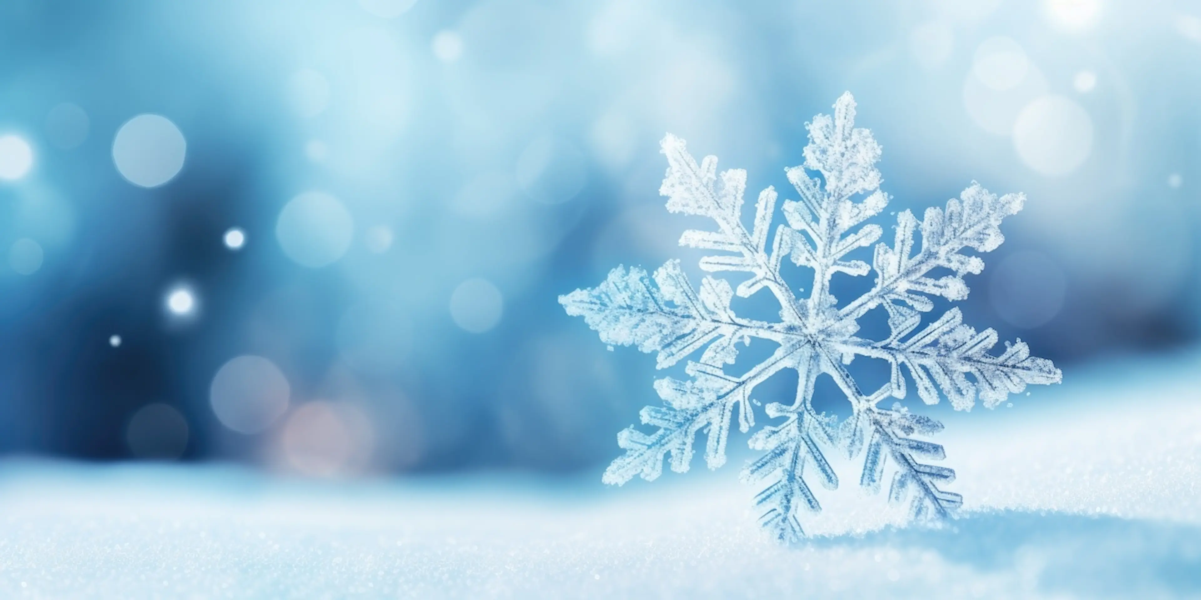 Winter wonderland background with falling snowflakes