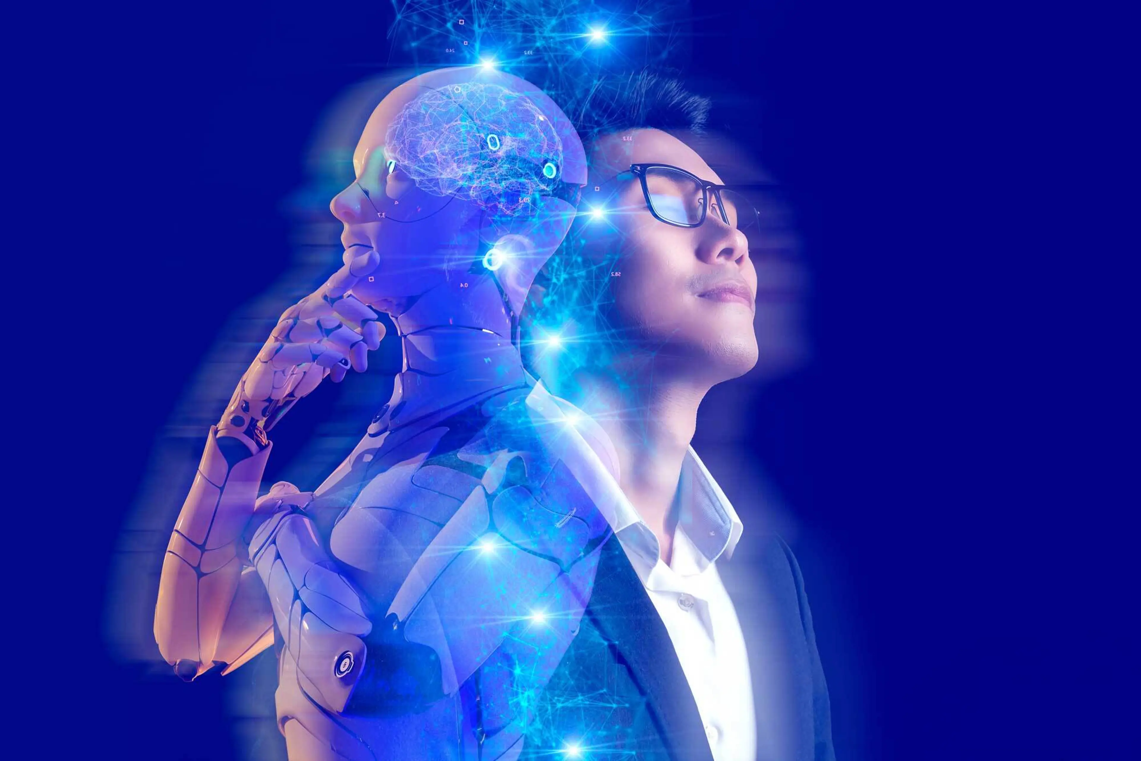 A picture depicting that human is think machine