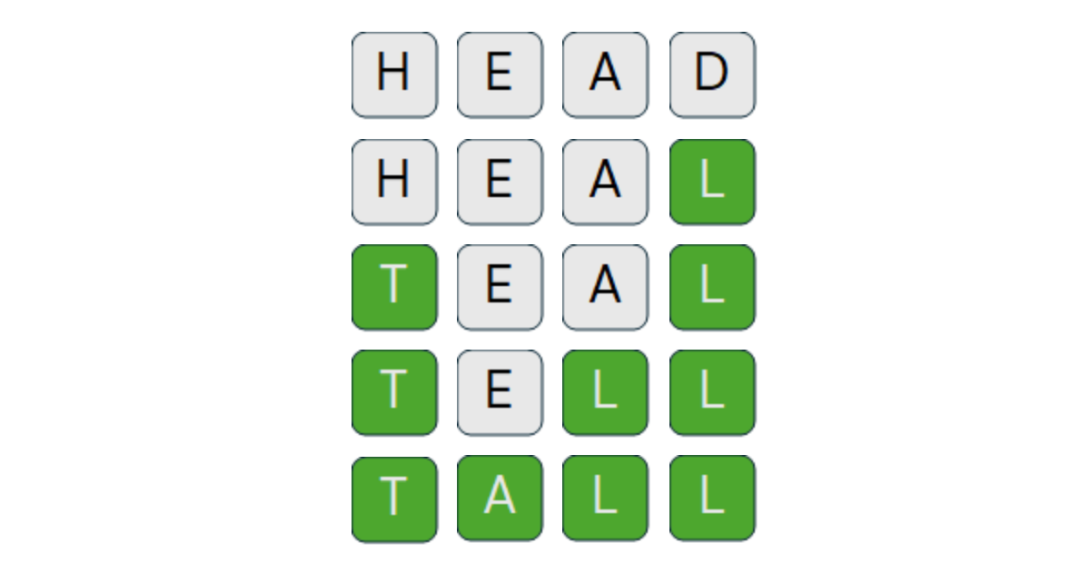 Example of word ladder game