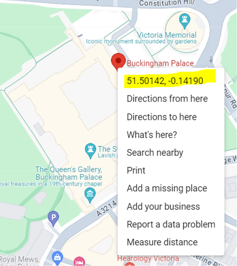 A screenshot of a map
