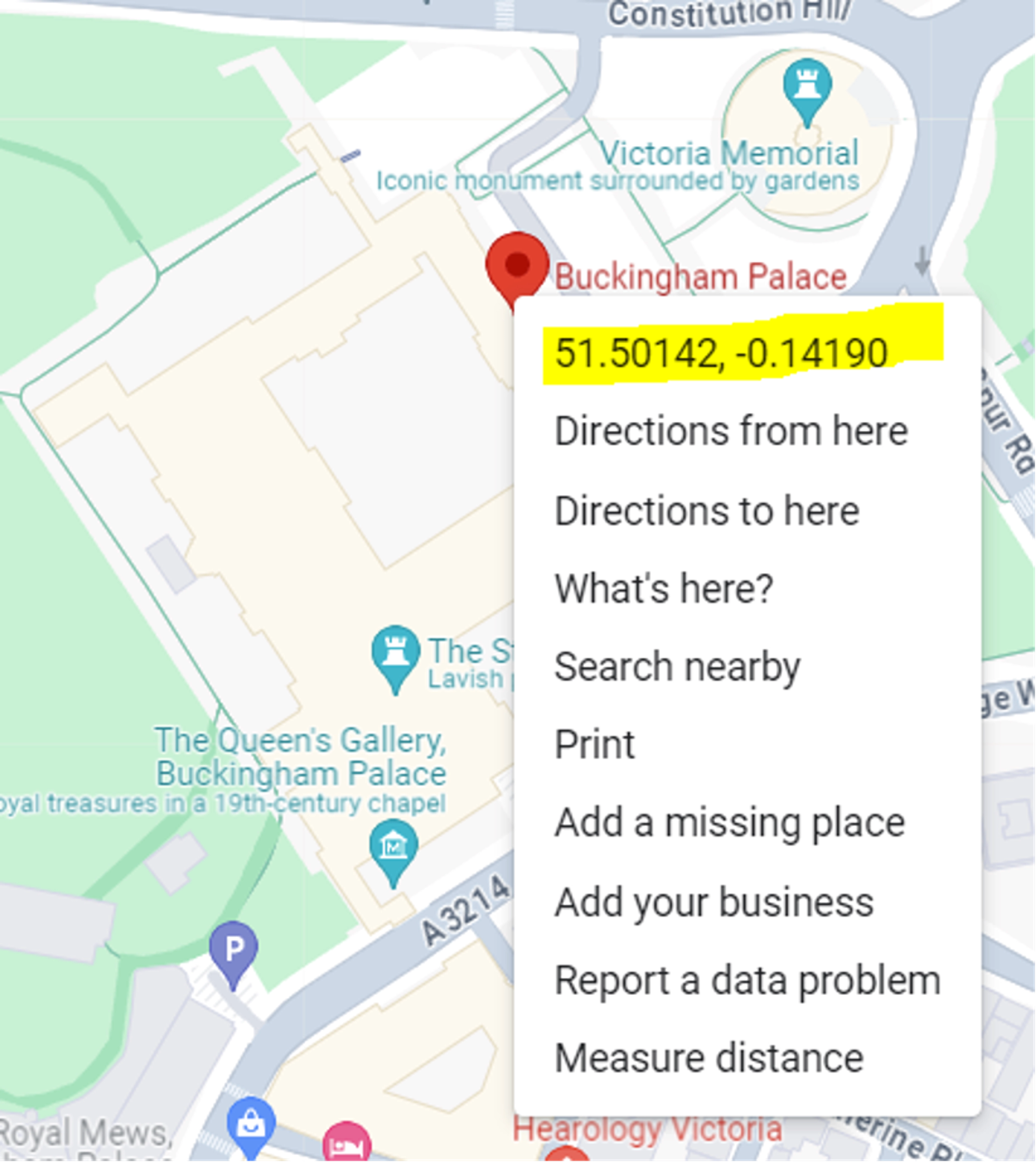 A screenshot of a map