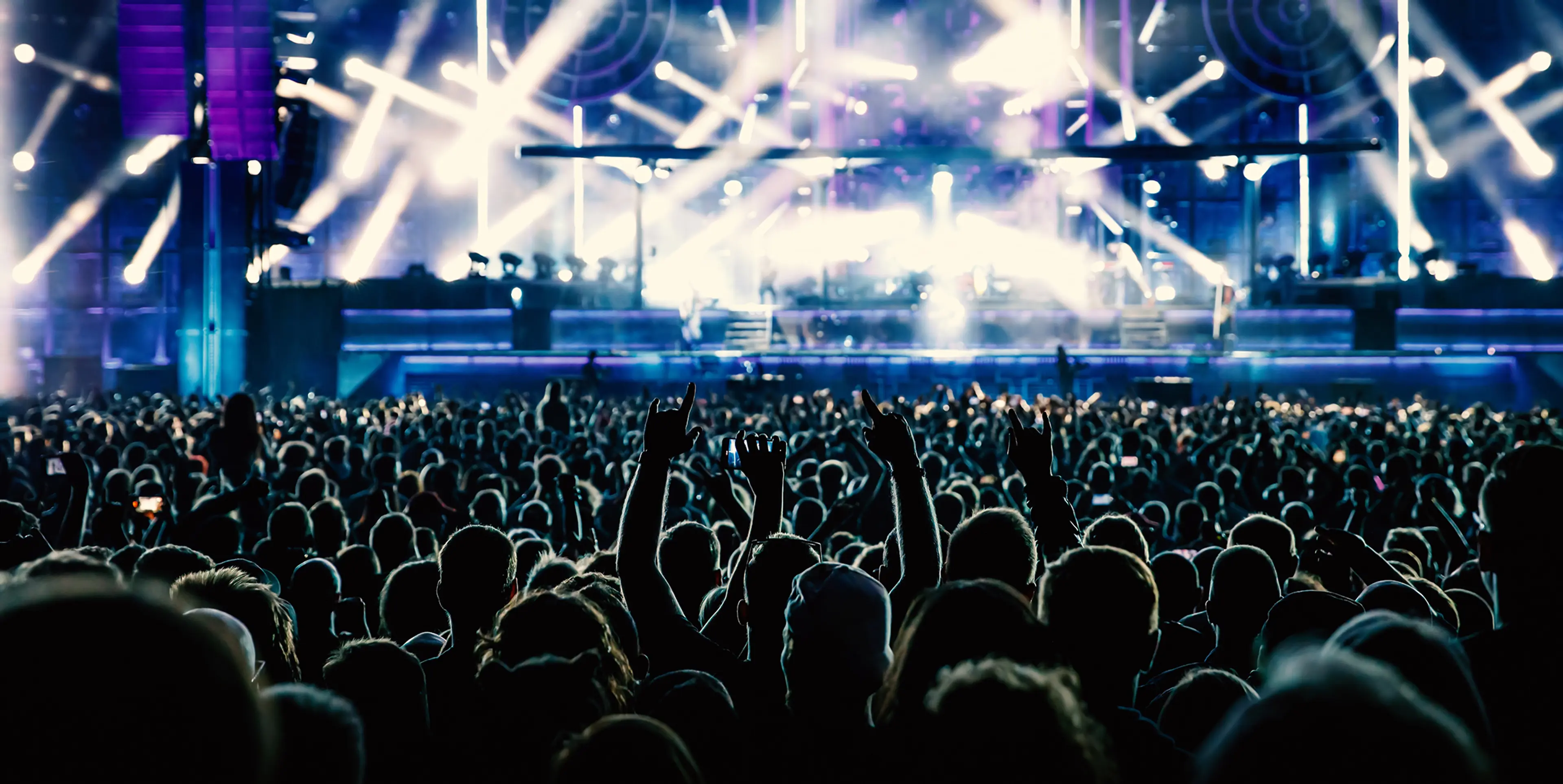 Image of concert with people enjoying event.
