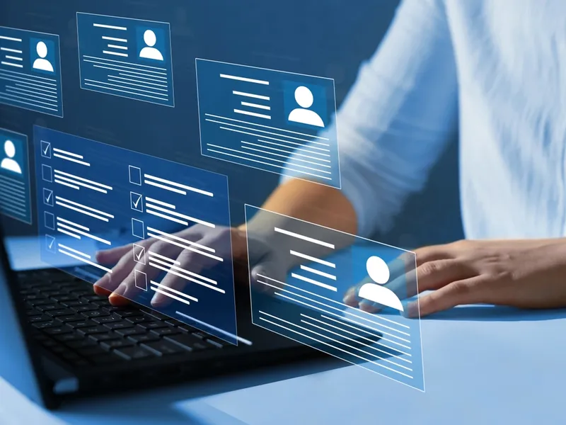 Image of laptop with depicting multiple screen