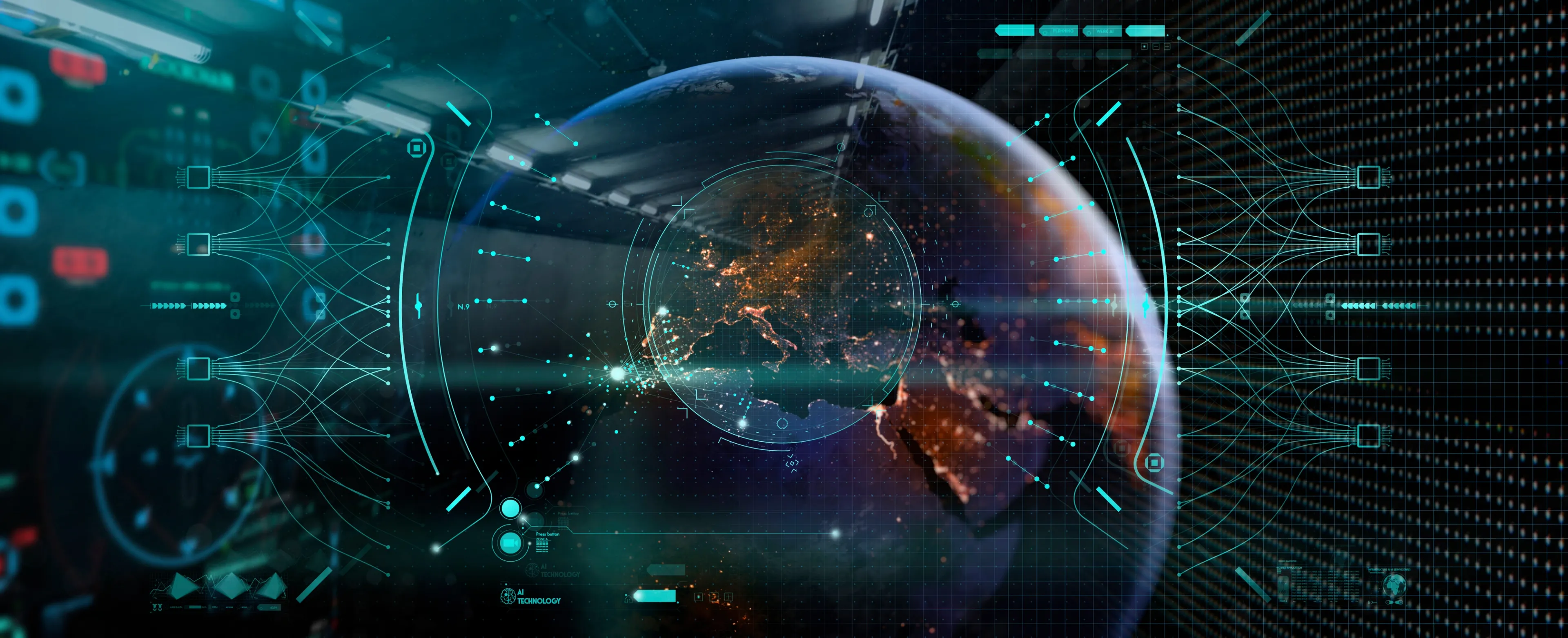 An image with digital representation of globe