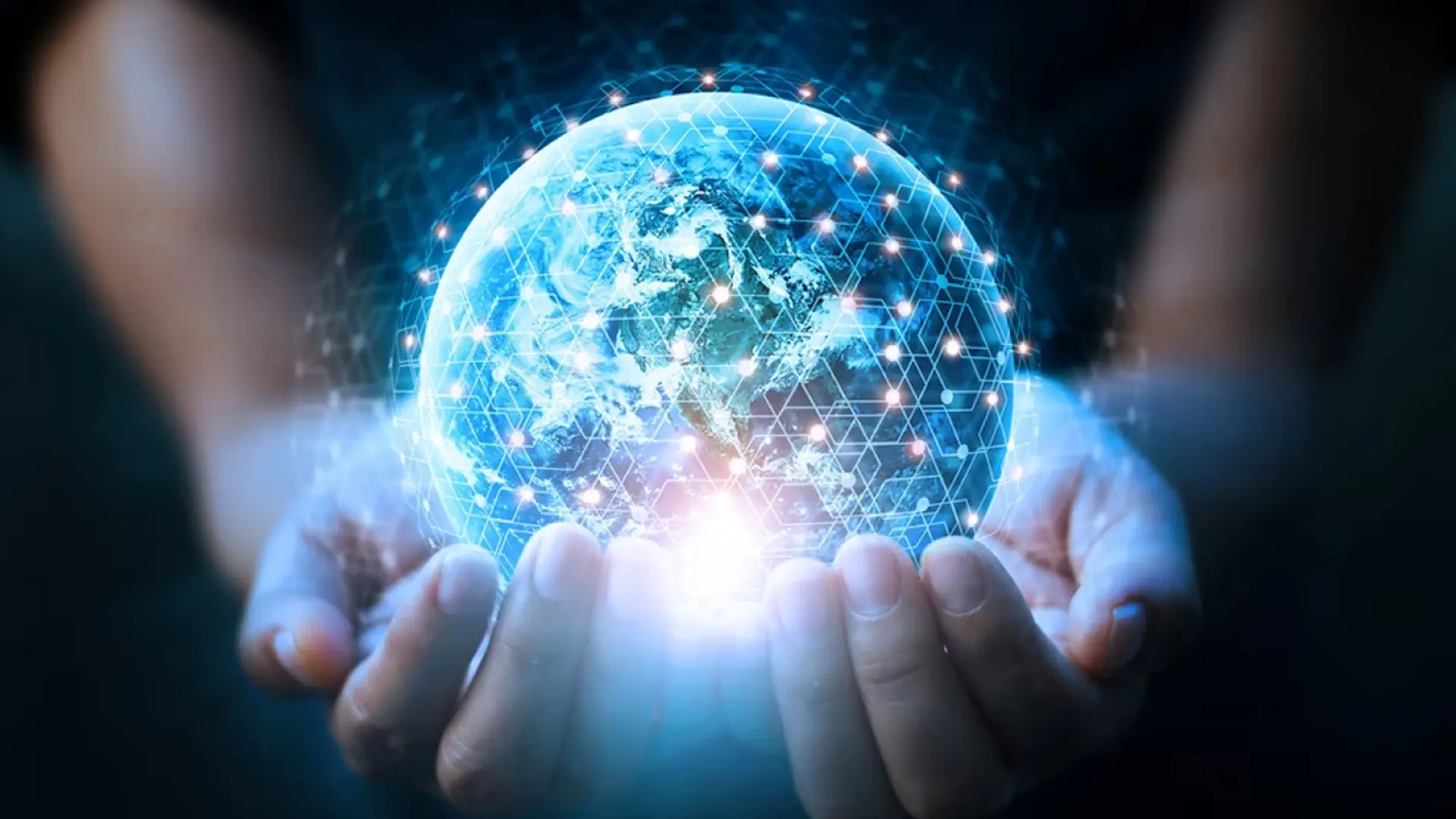 Globe in hands