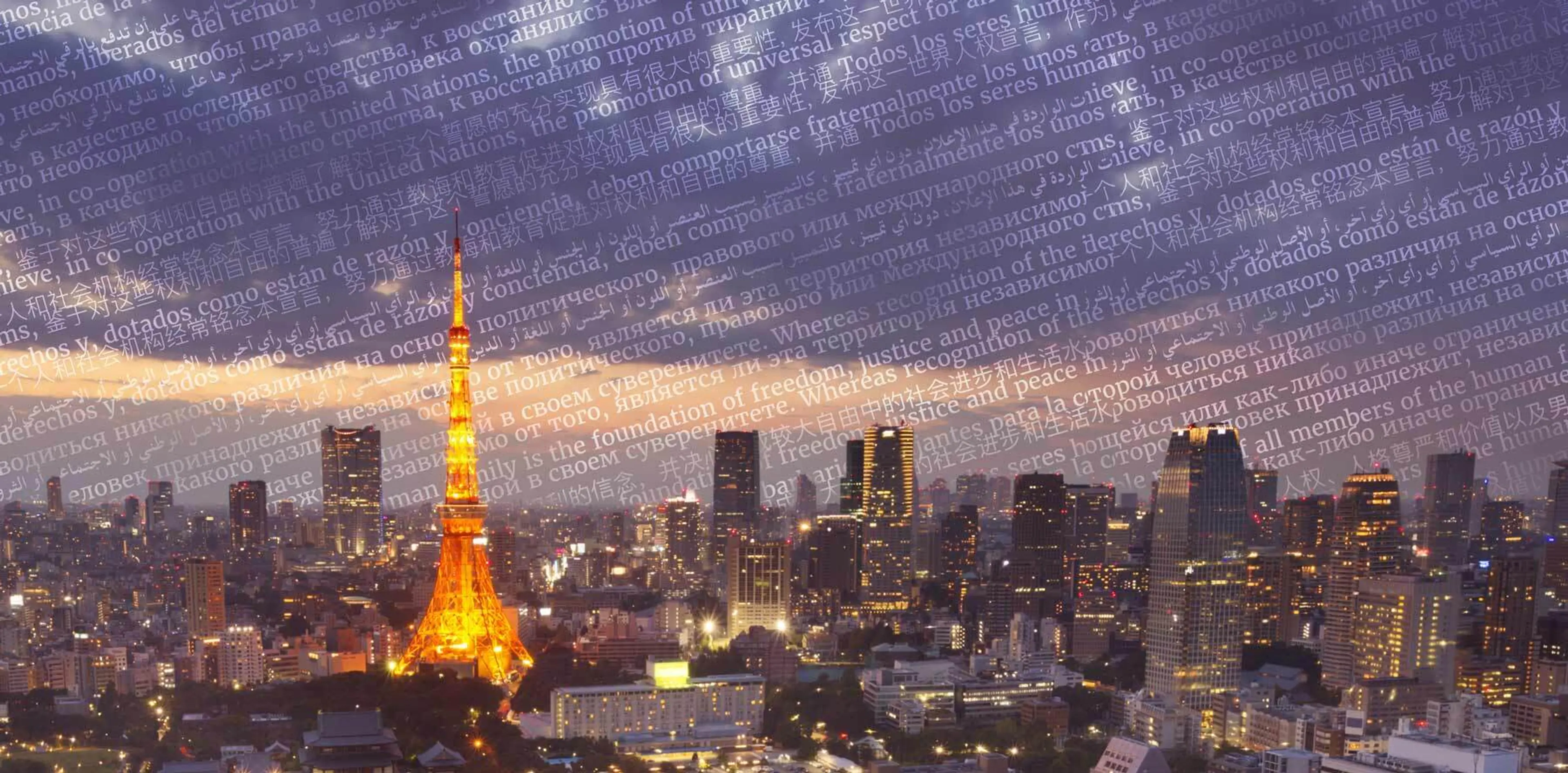 Tokyo at Night with text