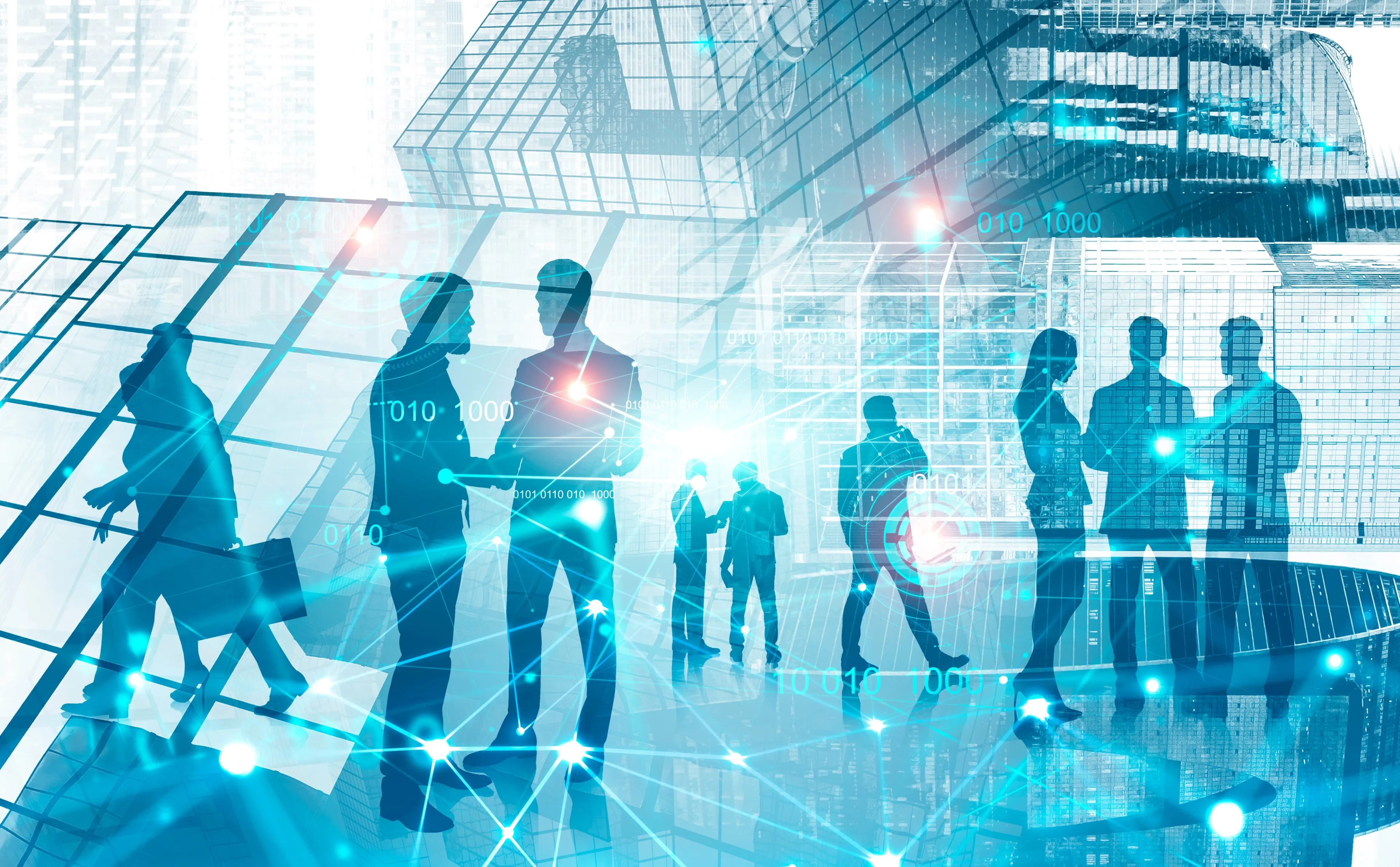 An image showing the network of people in digital form
