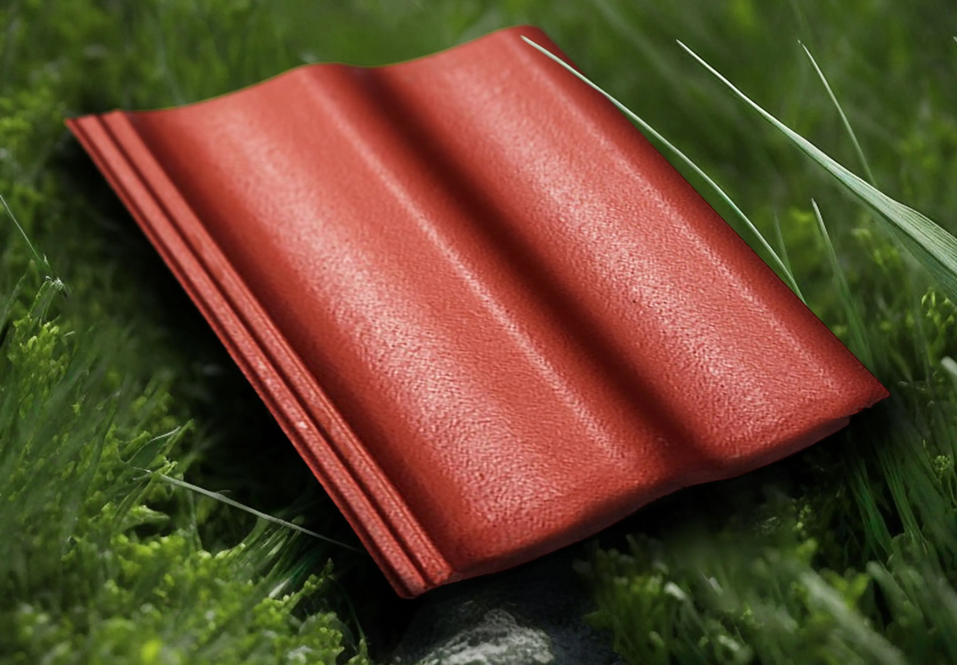 nærbilde av en rød Zanda takstein