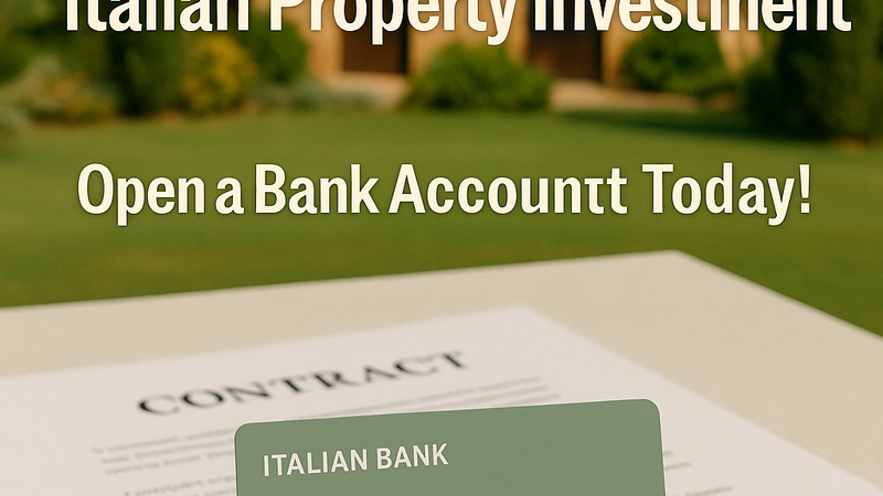 Why Your Puglia Property Needs an Italian Bank Account First