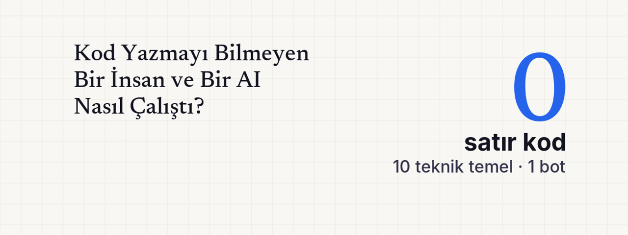 Kod yazmadan bir AI ile mentor bot inşa etmek: 0 satır kod, 10 teknik temel, 1 canlı bot. Muhafız Mentor serisi 3. yazı kapağı.