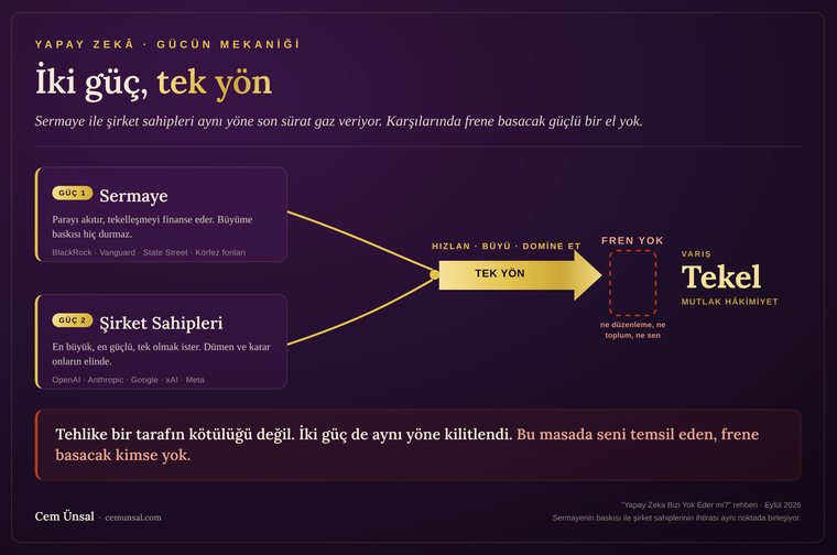 İki güç tek yön: sermaye ve şirket sahipleri aynı yöne gaz veriyor, karşısında boş bir fren