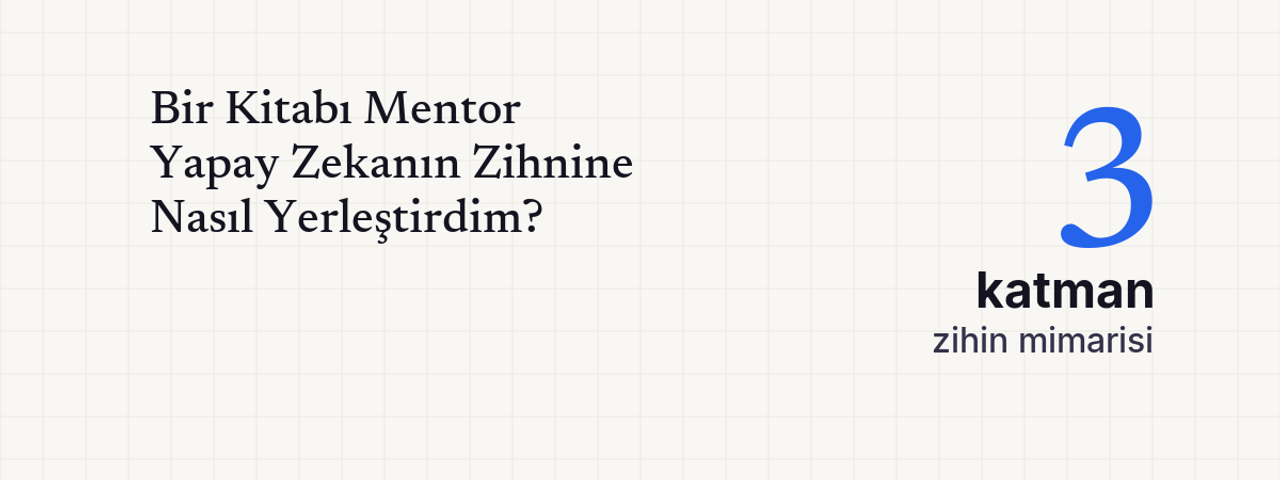 Bir kitabı mentor yapay zekanın zihnine yerleştirmek — üç katmanlı mimari. Muhafız Mentor serisi 2. yazı kapağı.