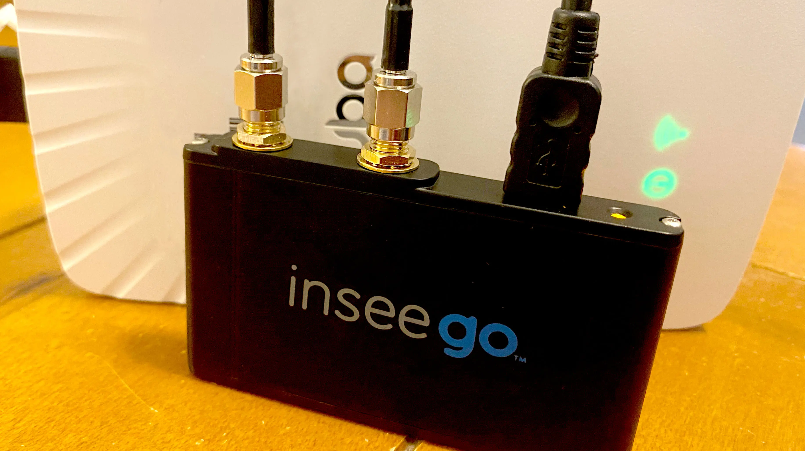 Closeup shot of the Inseego Skyus SC4 4G LTE Modem.