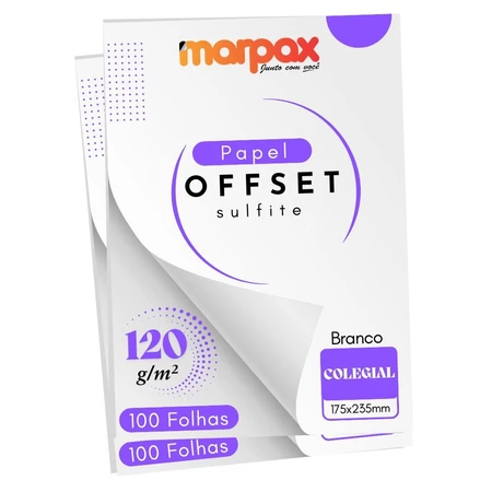 Papel Offset 120g Colegial 175x235mm
