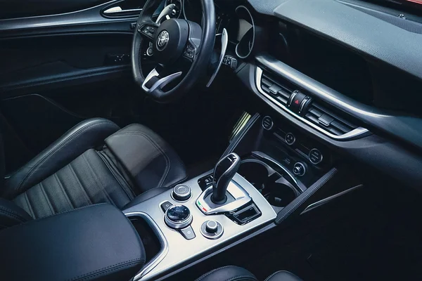 Clean and restored black leather car interior after professional auto detailing at Beyond Detail Scarborough