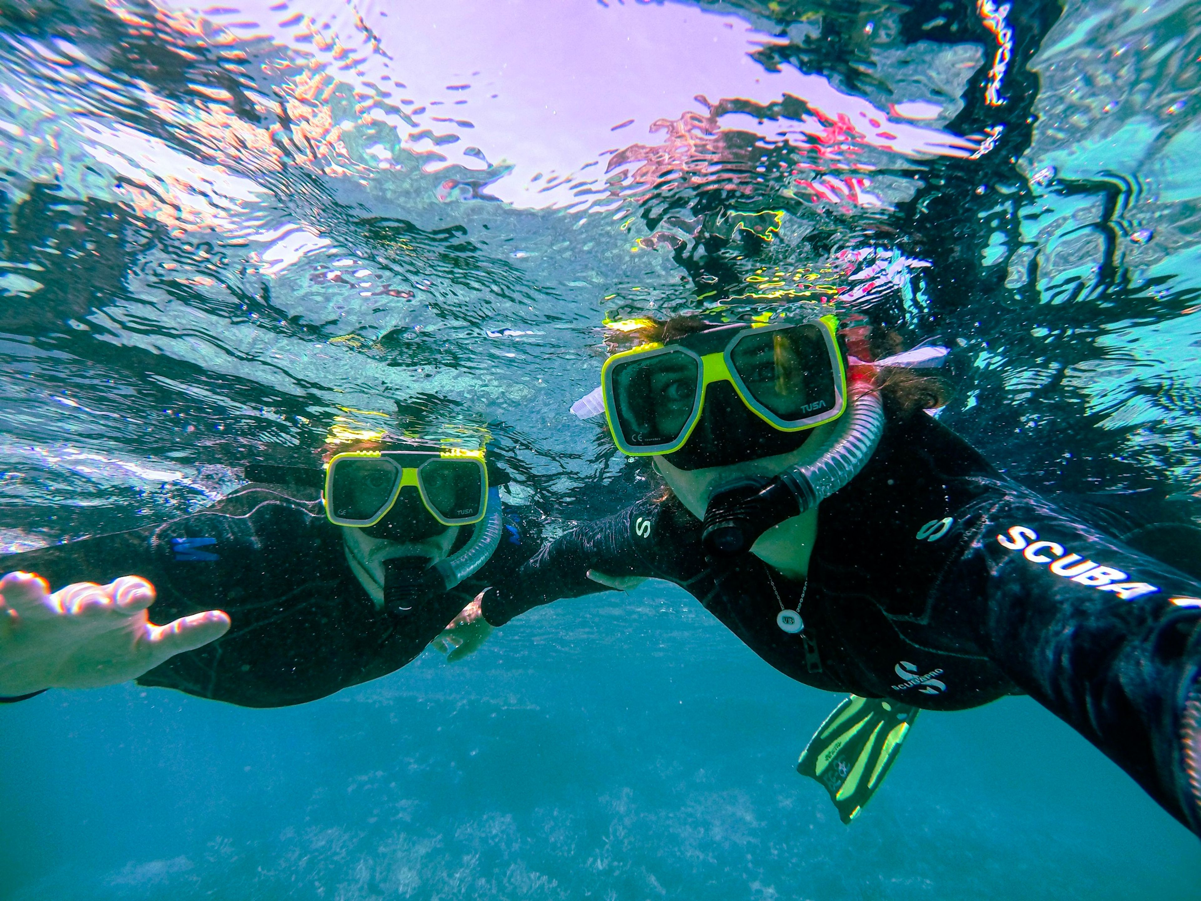 A diver underwater