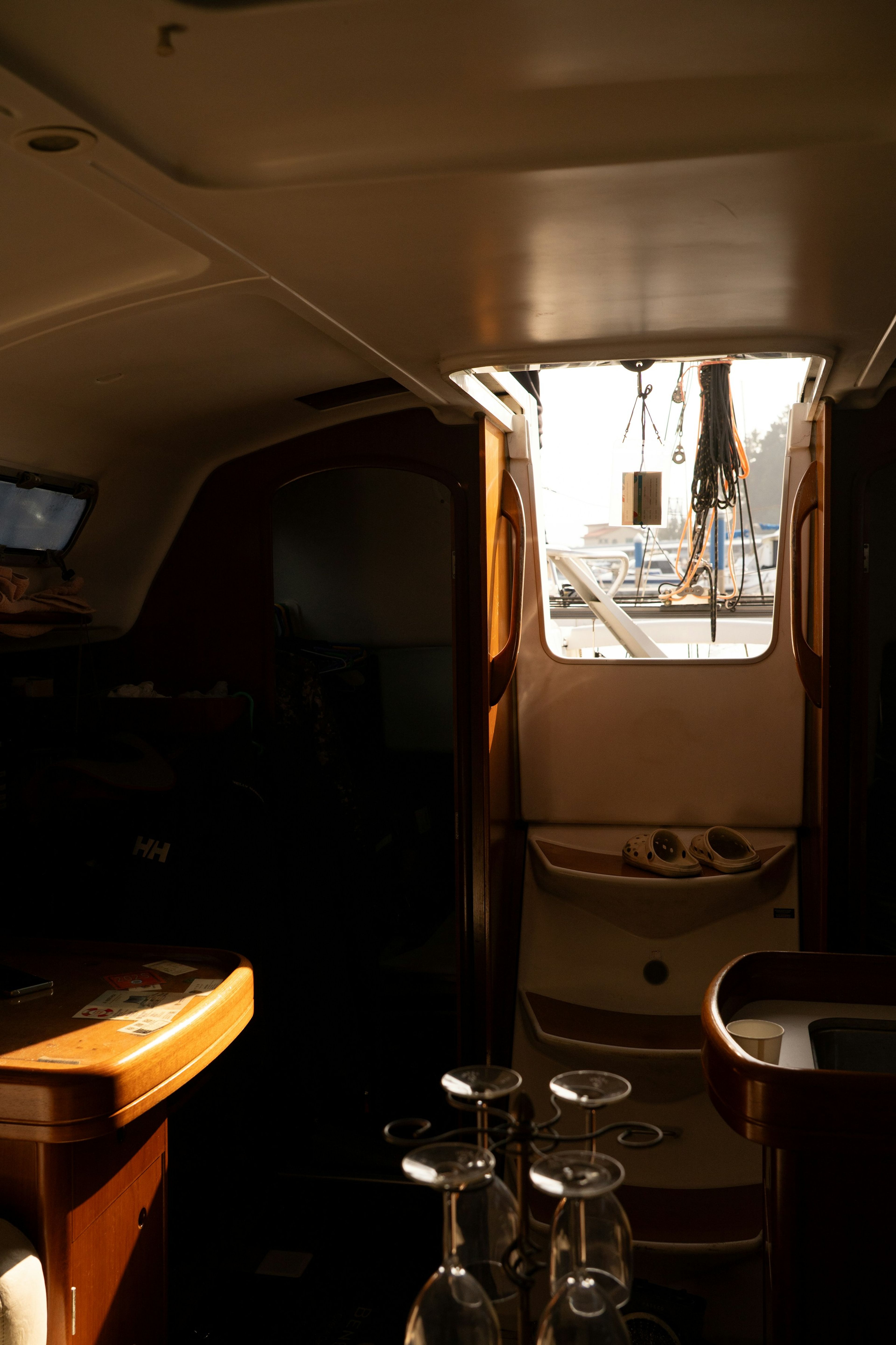 Interior bathed in sunlight