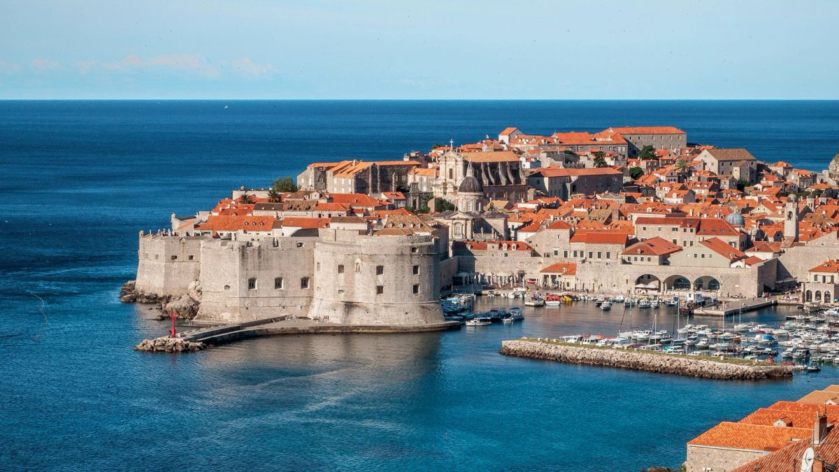 Red-roofed houses beside the Adriatic