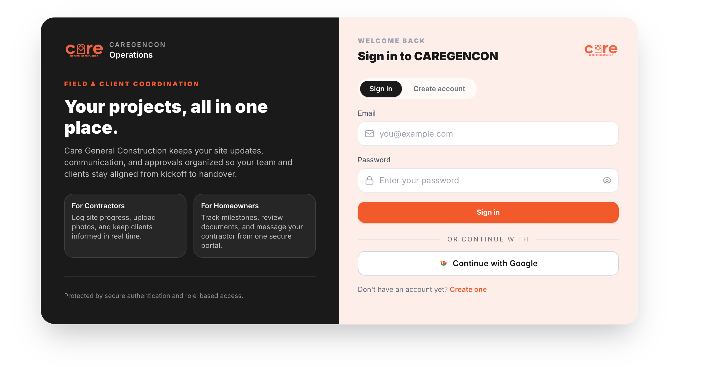 CareGen Construction Custom CRM Buildout