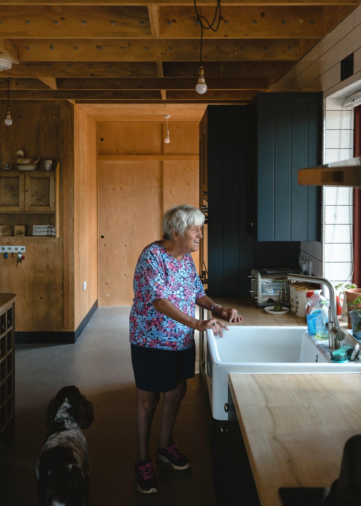 Francine enjoying the kitchen at Nest House