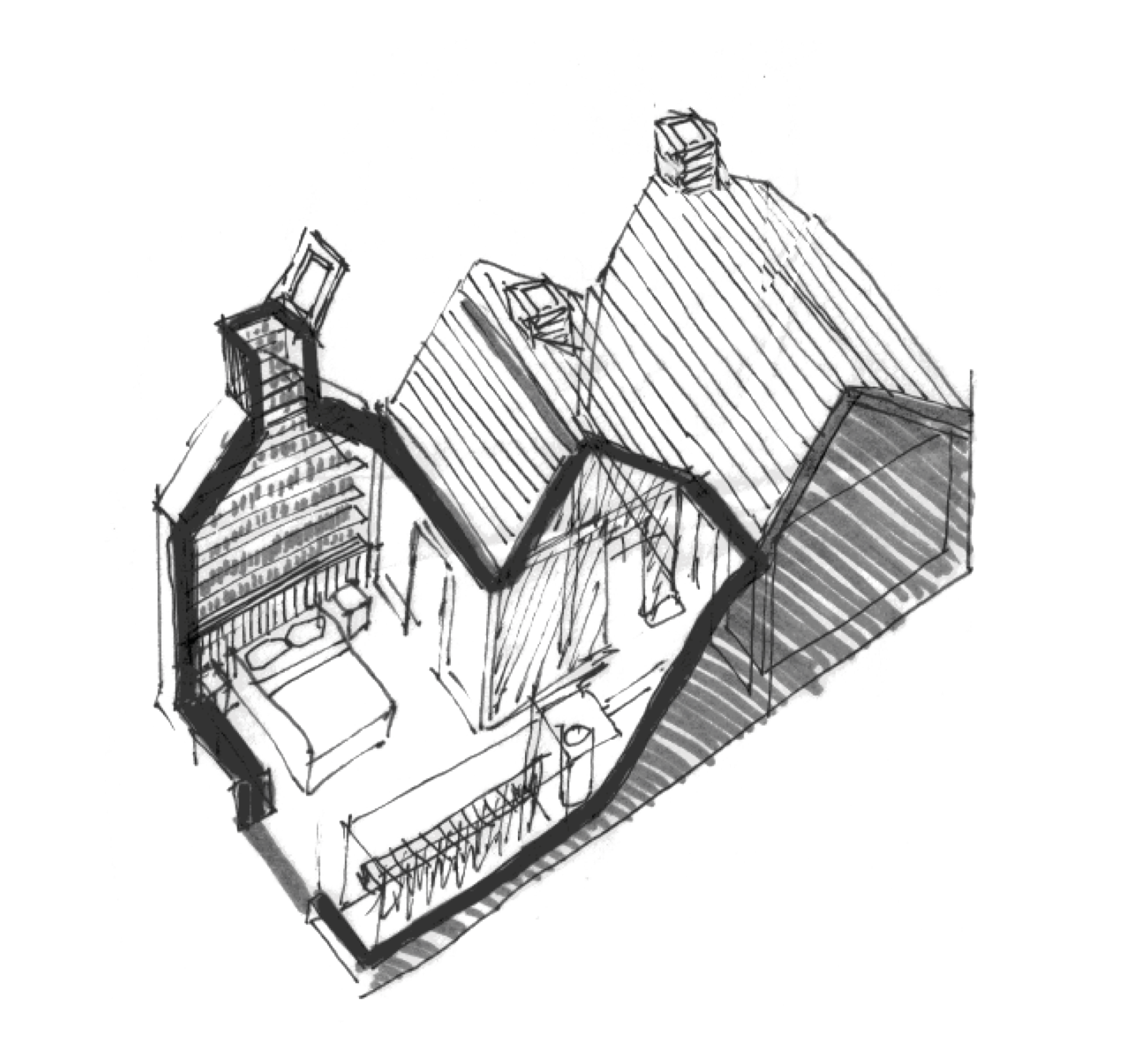 Existing Axonometric cut through by Studio Bark 