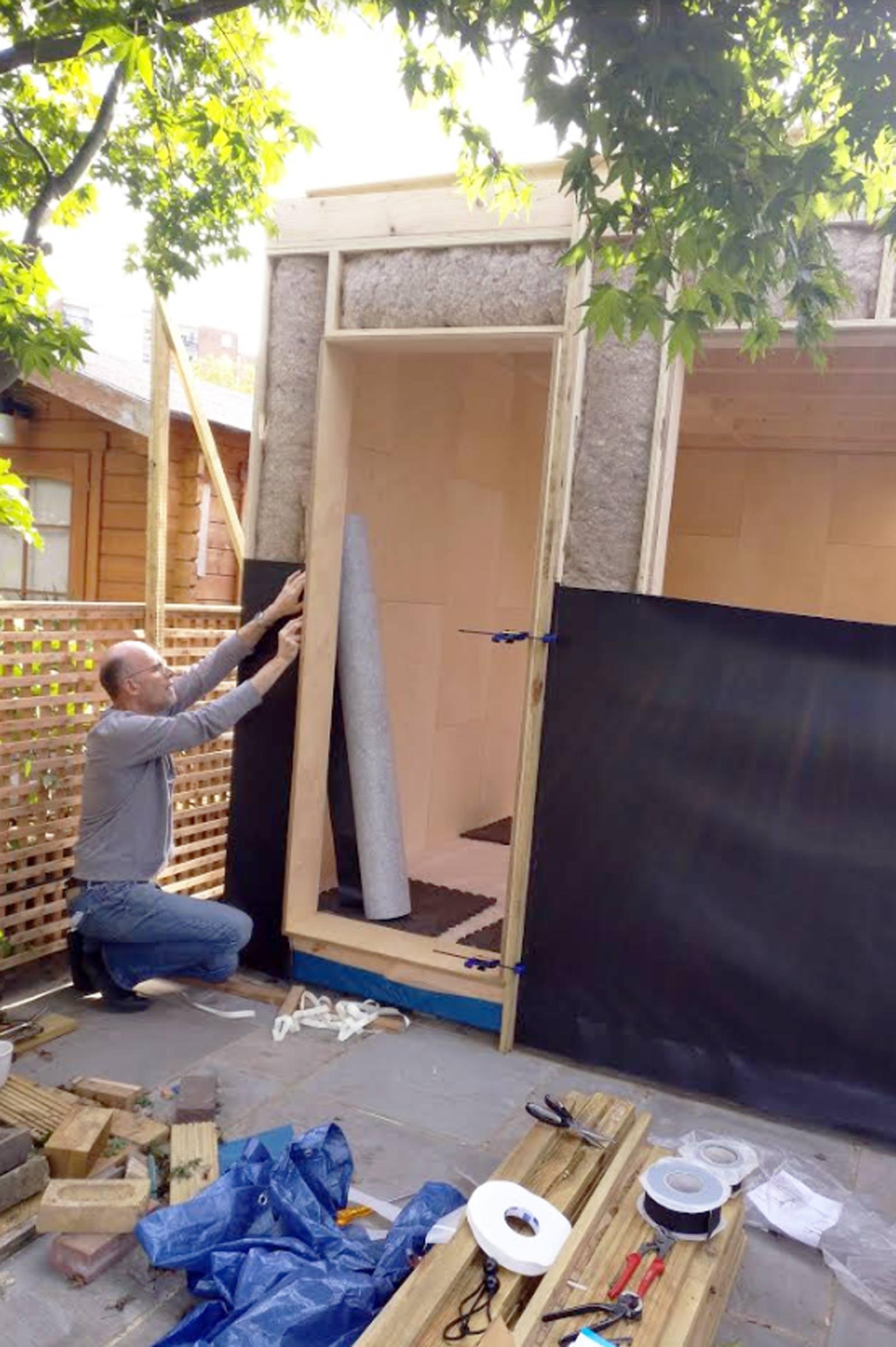 Client fits membrane around external wall of pod