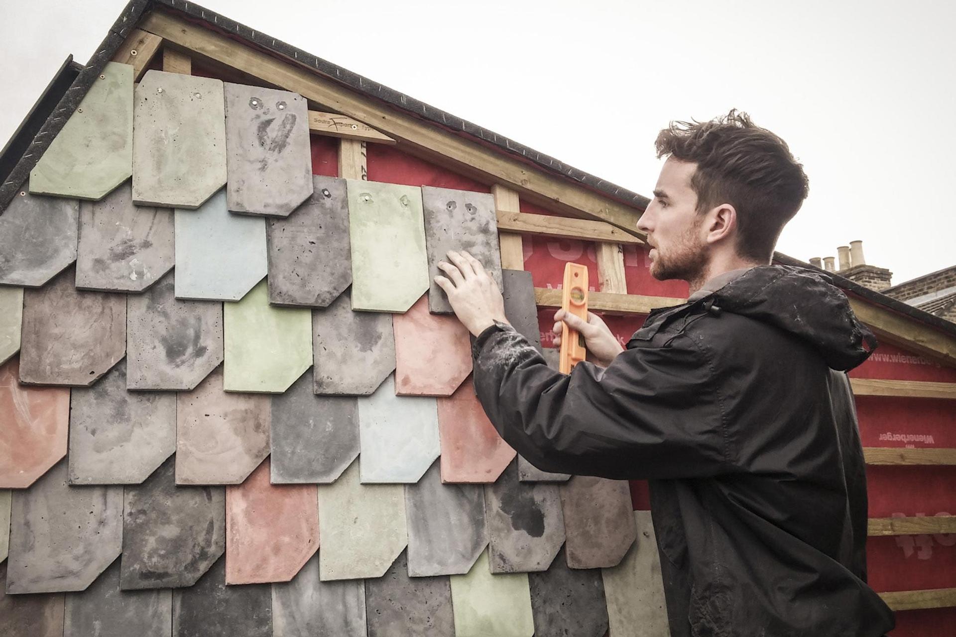 Studio Bark Projects fitting the hand-made tiles
