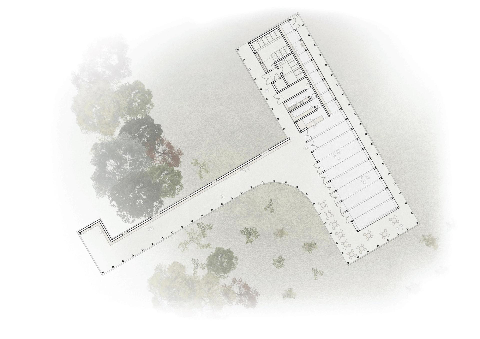 Plan of Langley Vale visitor centre by Studio Bark