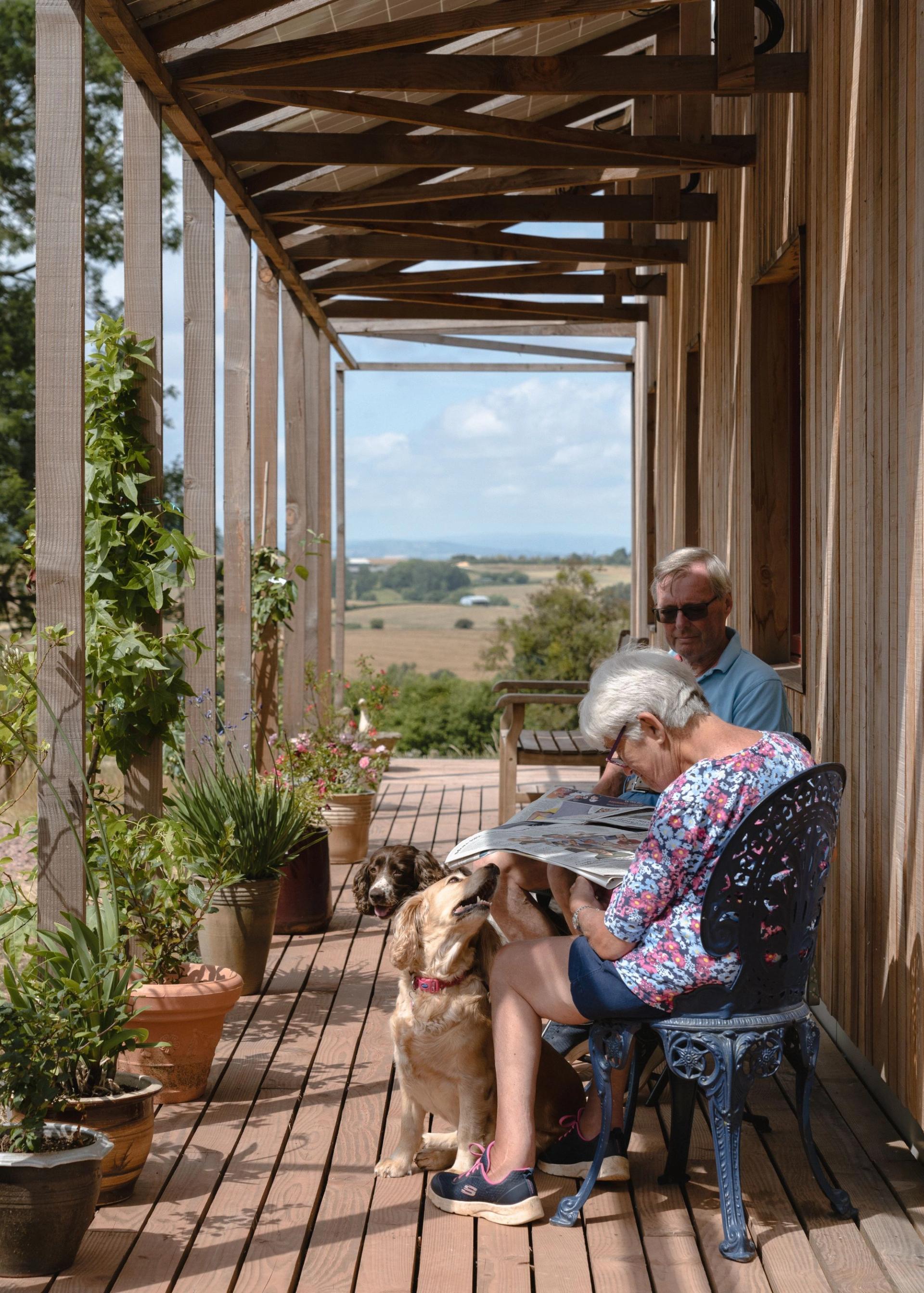 Clients enjoying their terrace at Nest House