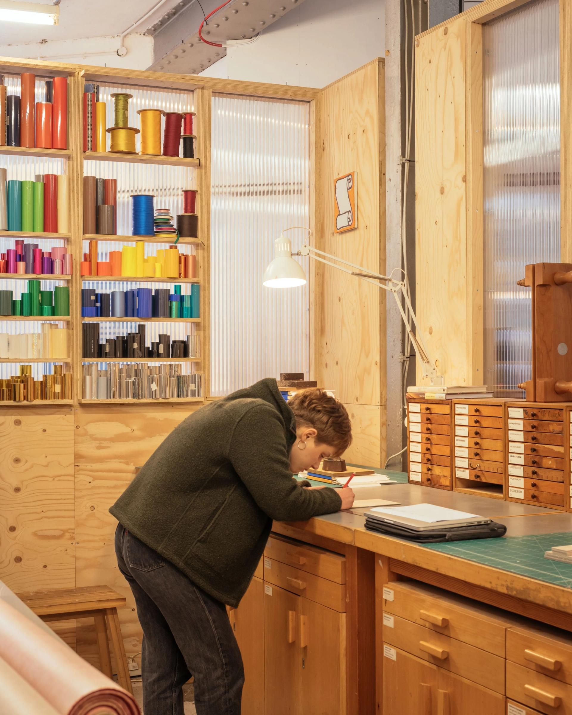 London Centre for Book Arts modular timber fit-out by U-Build