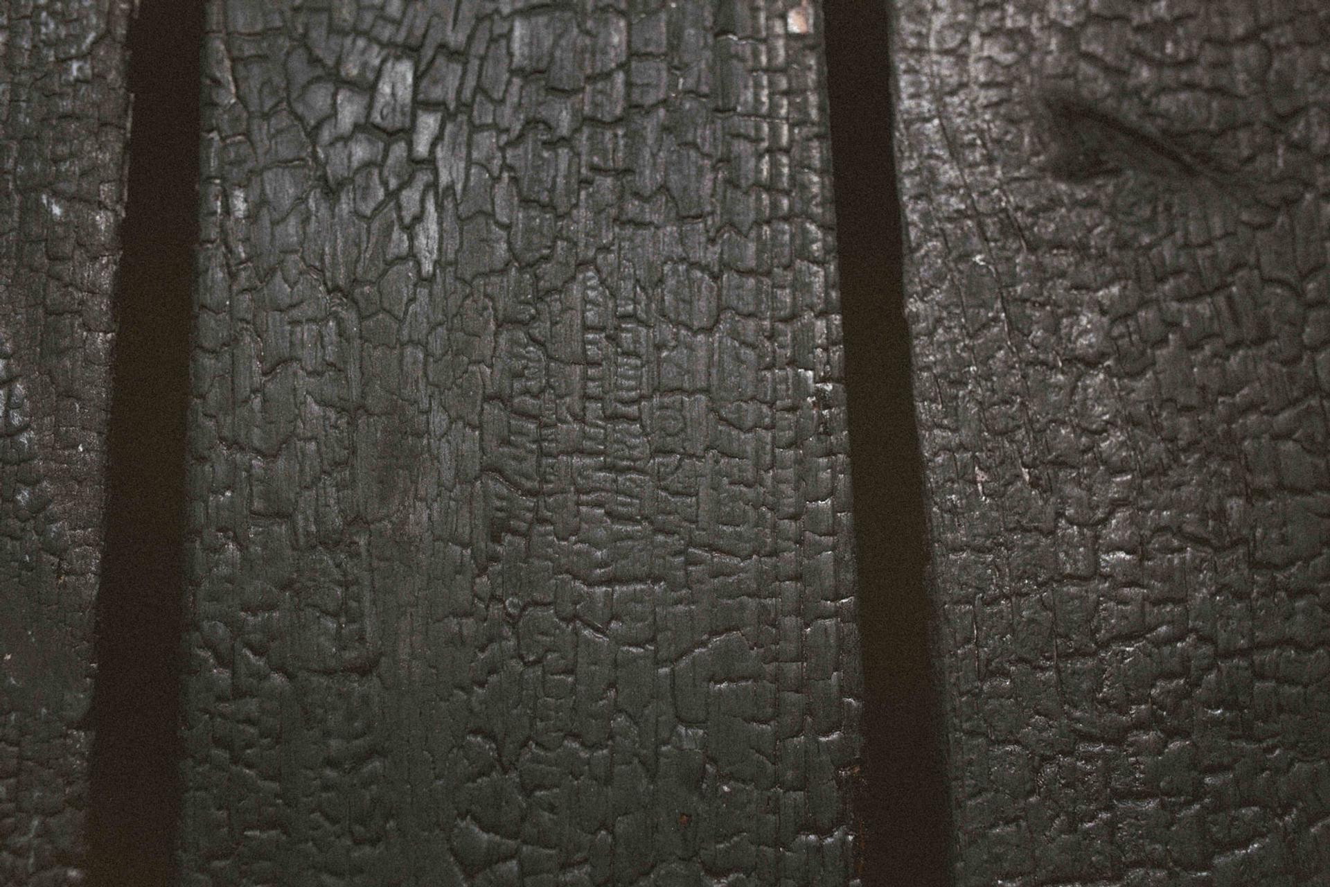 The exterior is made of charred Western Red Cedar 
