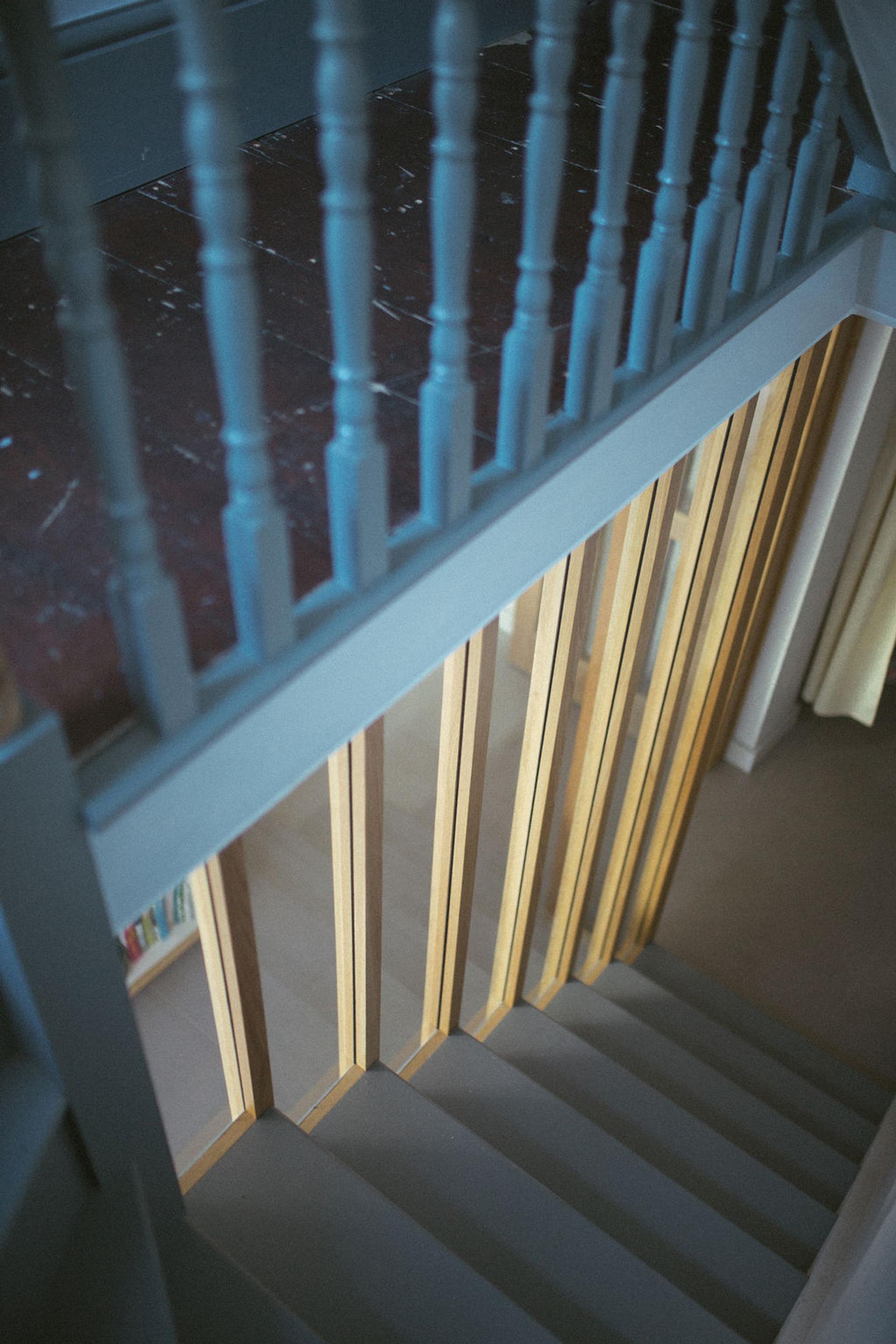 New timber staircase connecting to the original house